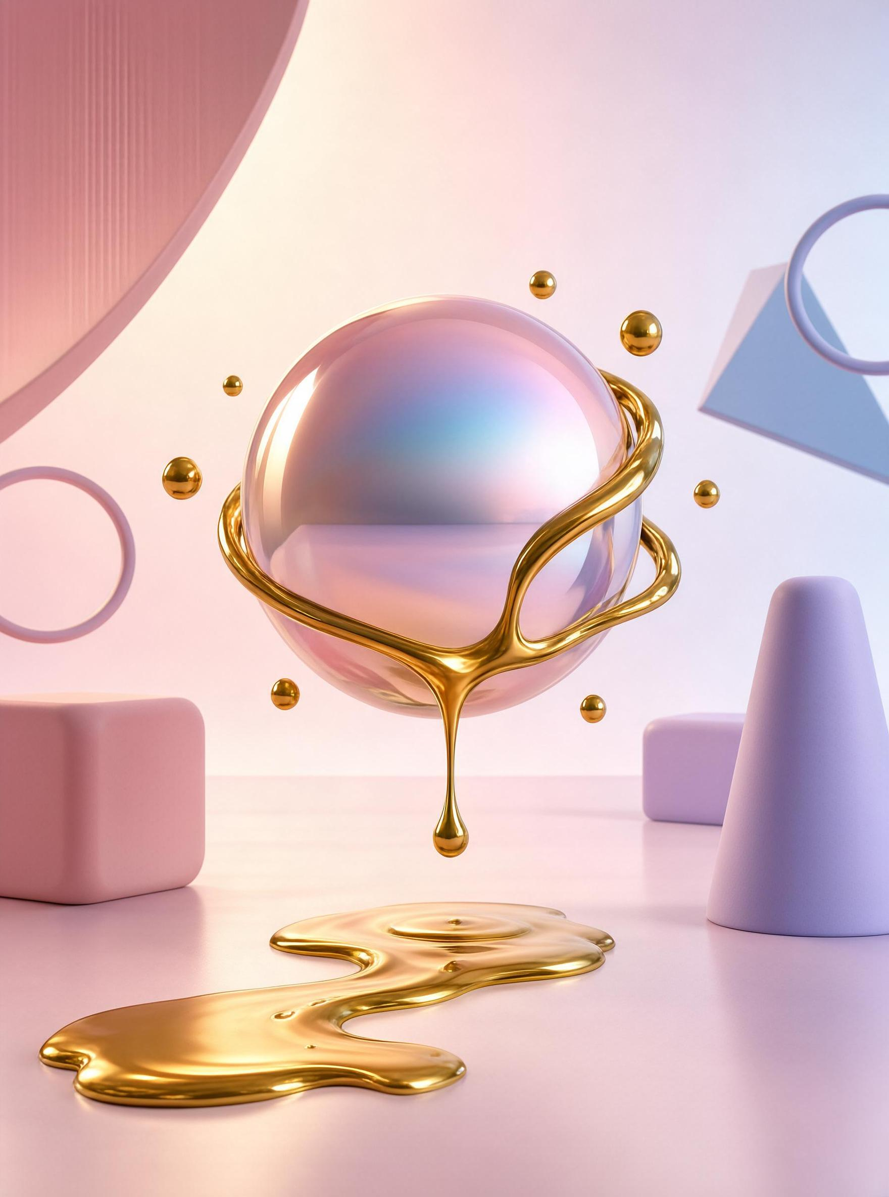 Surreal Golden Orb
