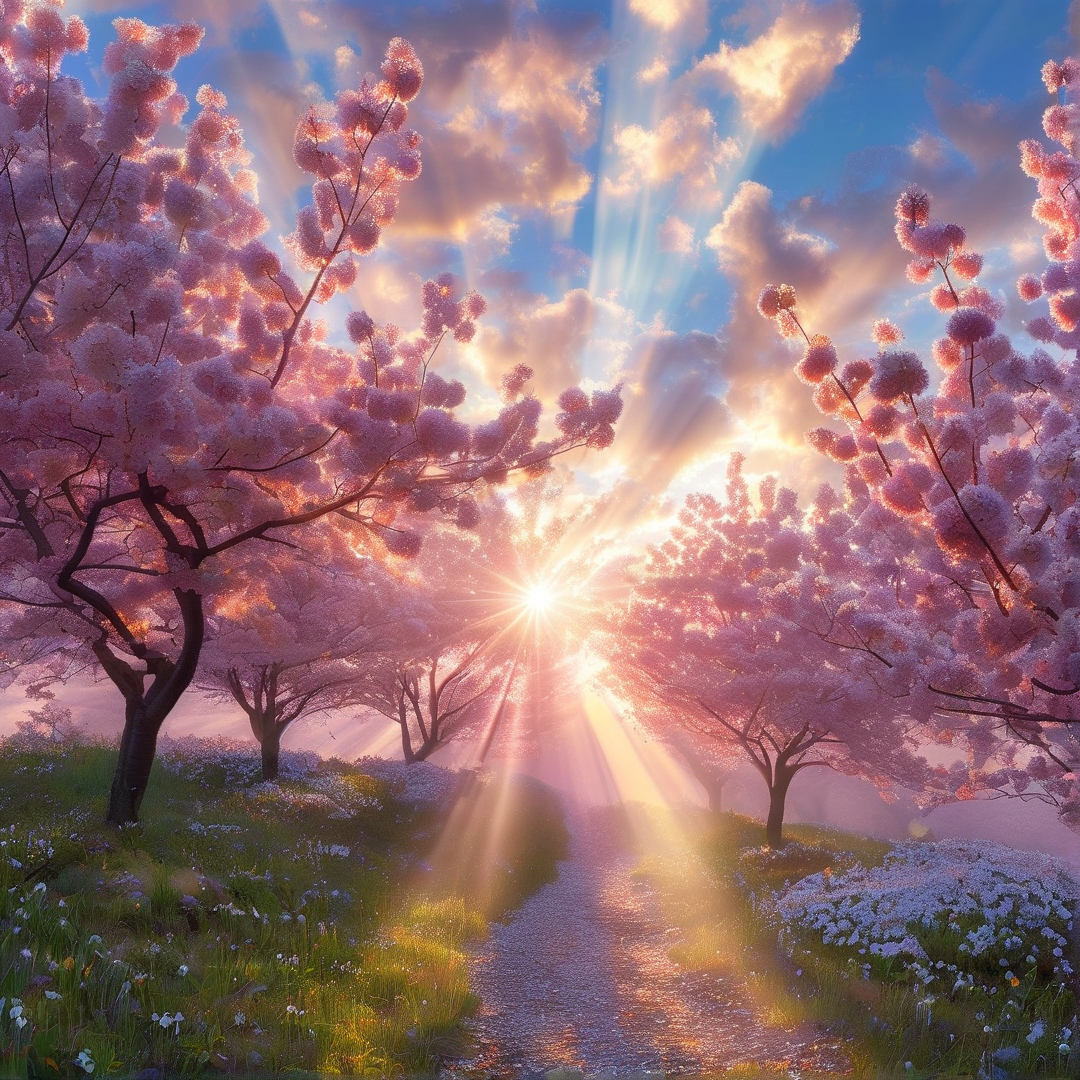 Dreamy Cherry Blossom Path