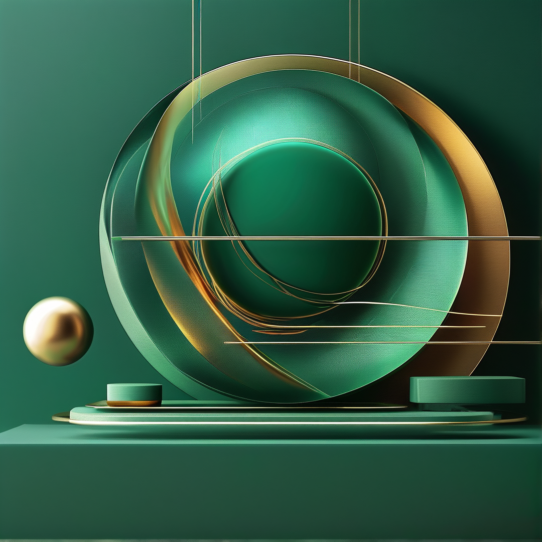 Abstract Green and Gold Art