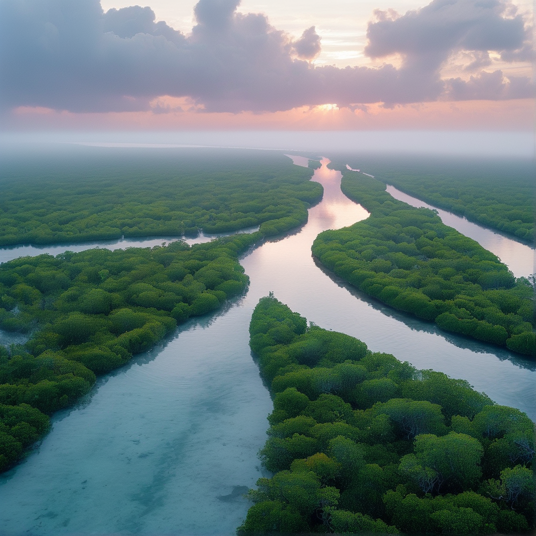 Mangrove Forest at Sunset