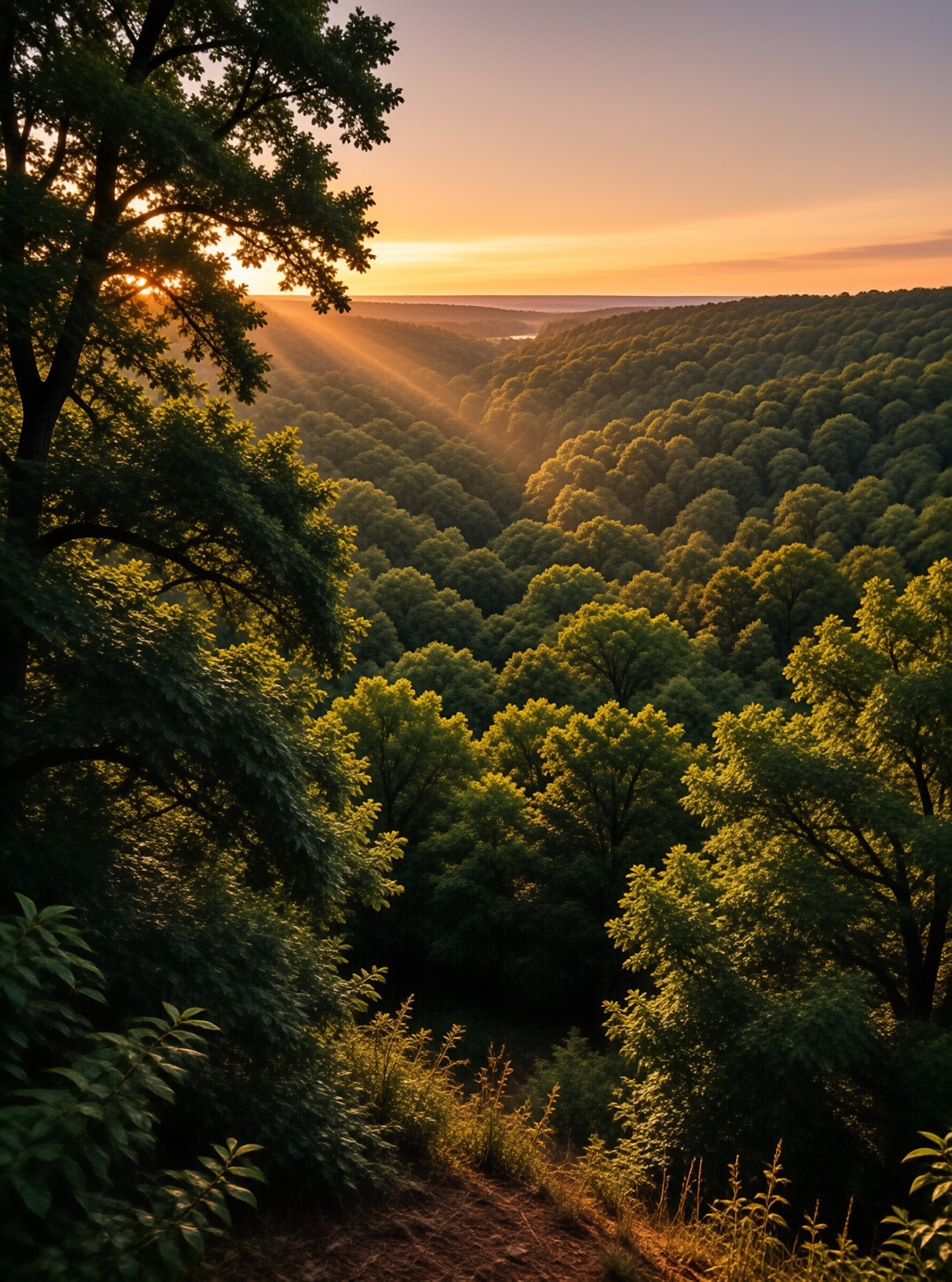 Sunrise Over Forest