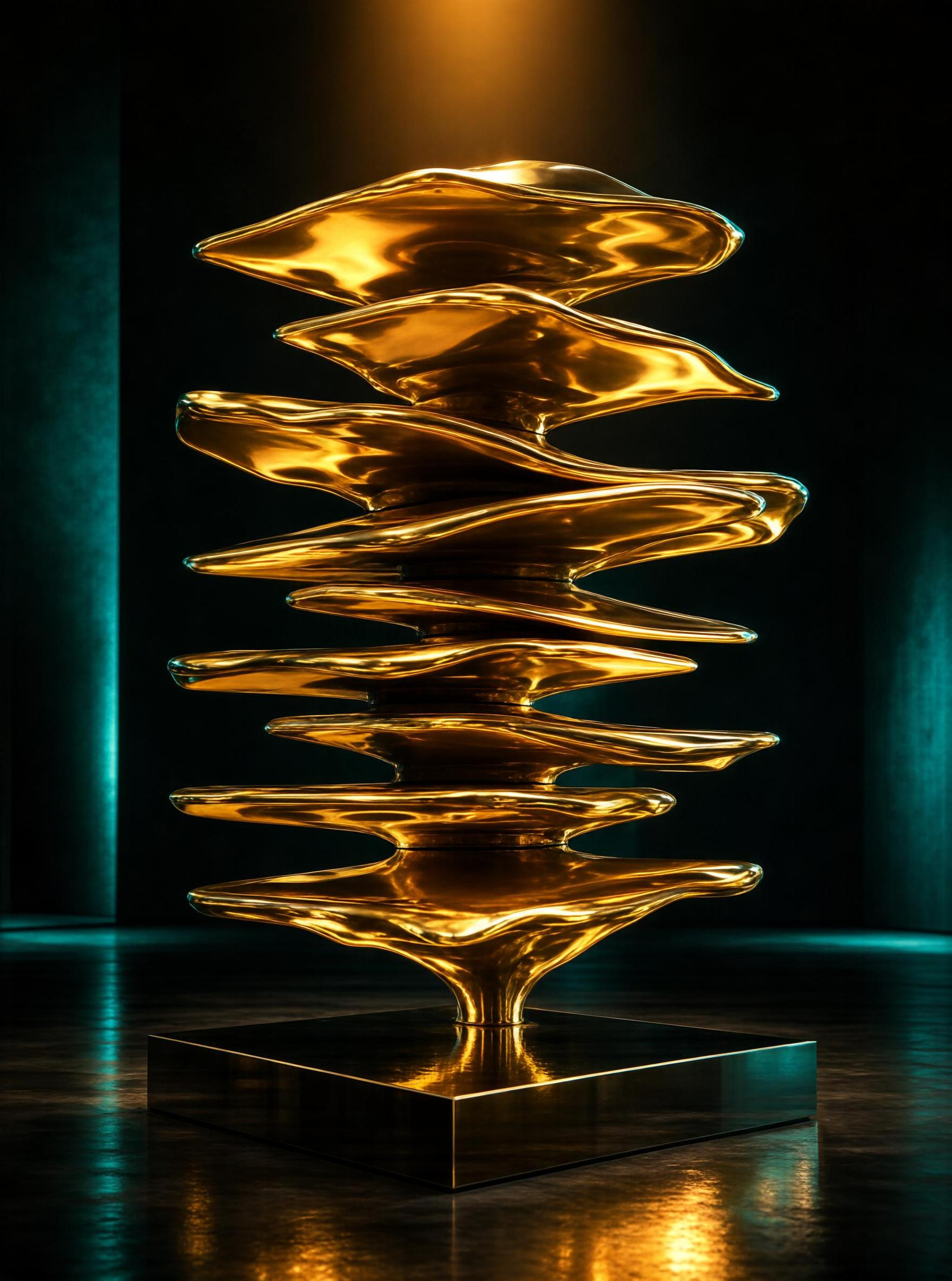 Golden Layered Sculpture