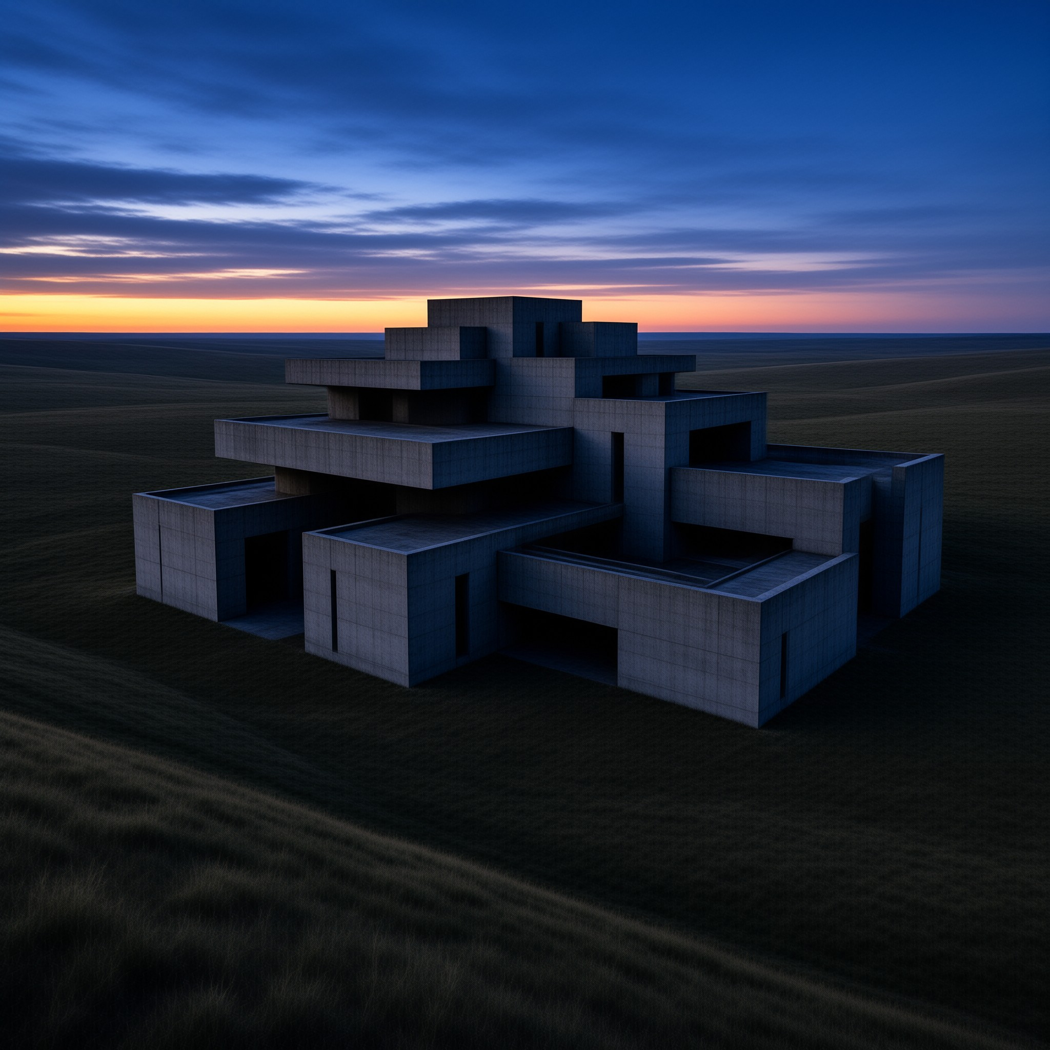 Concrete Structure at Sunset