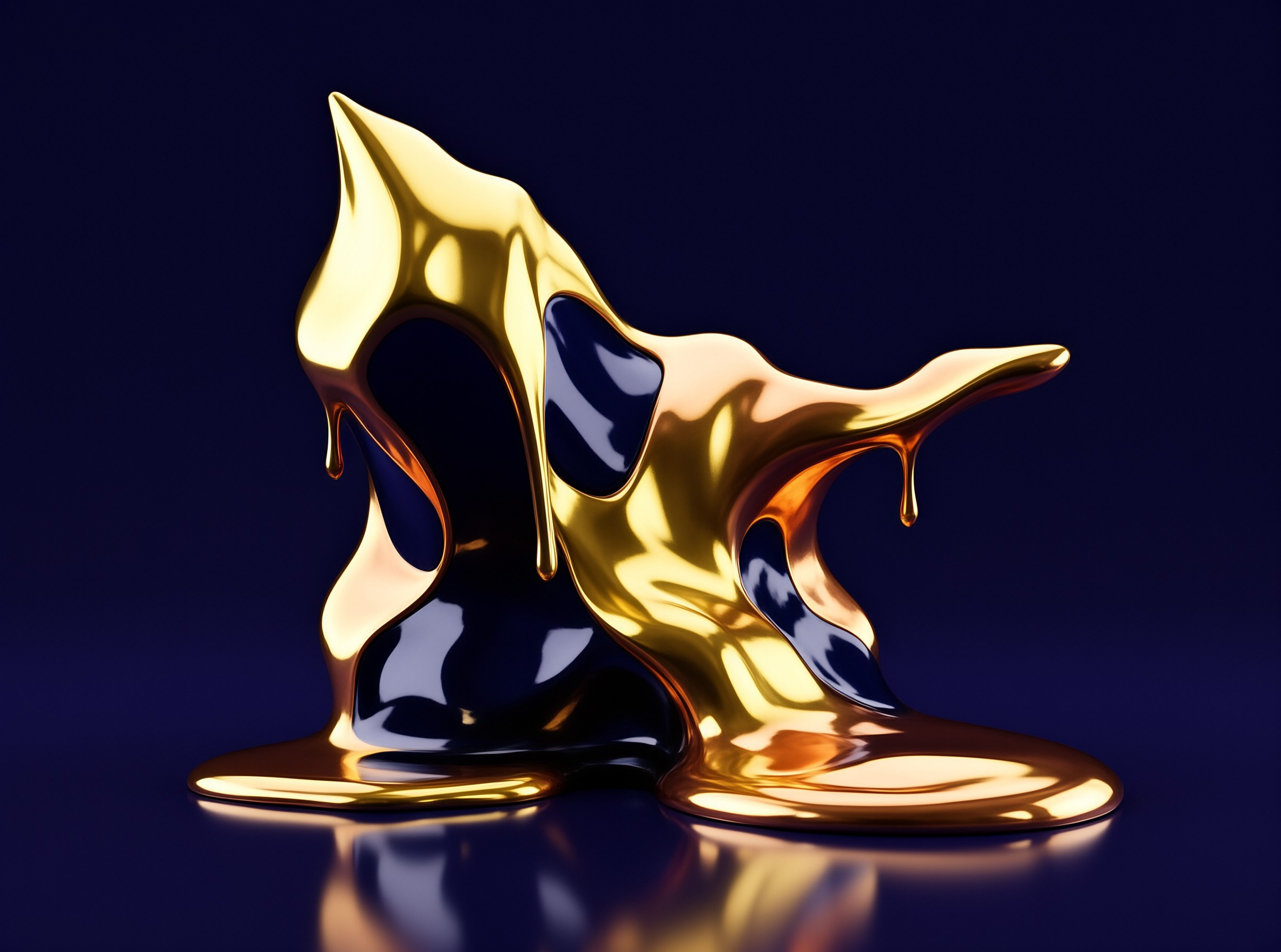 Liquid Gold Abstract Sculpture