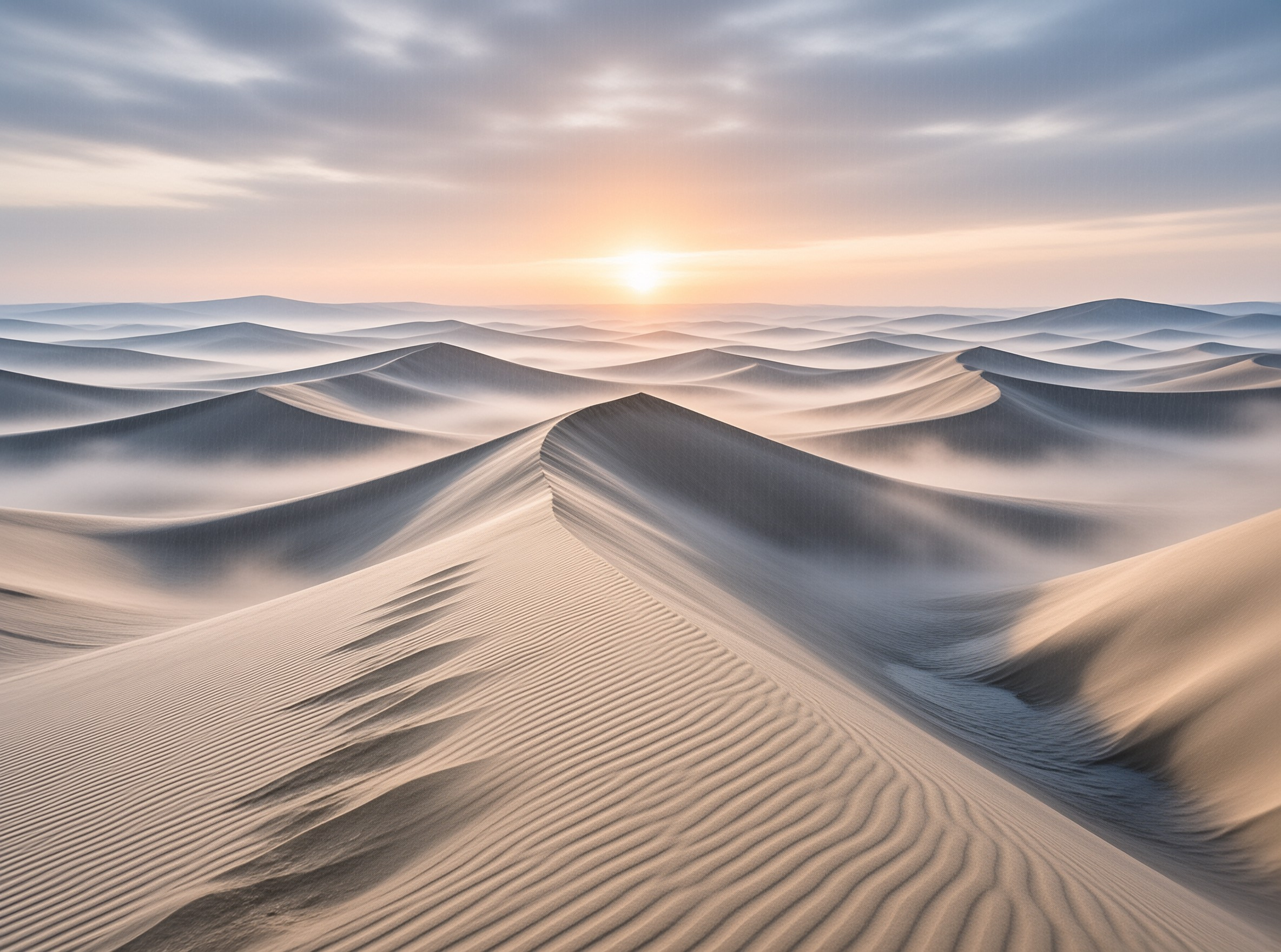 Sunrise Over Sand Dunes