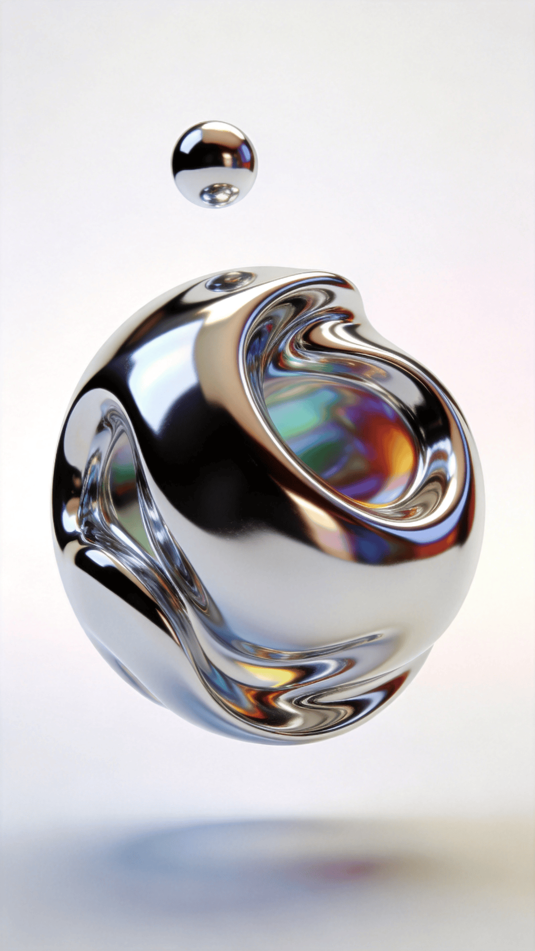 Floating orb — Liquid chrome Study