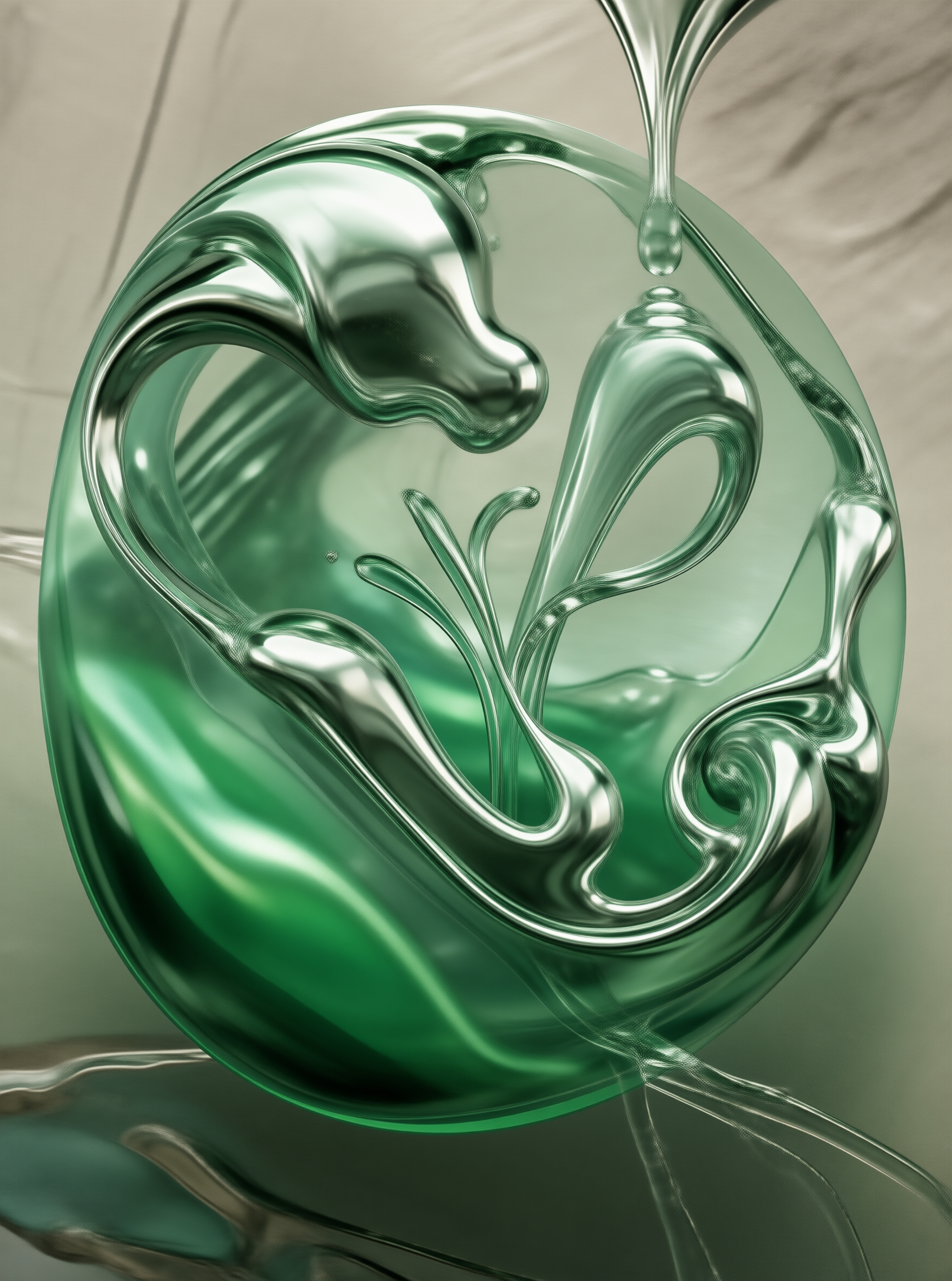 Chrome Liquid Bloom — Organic Study