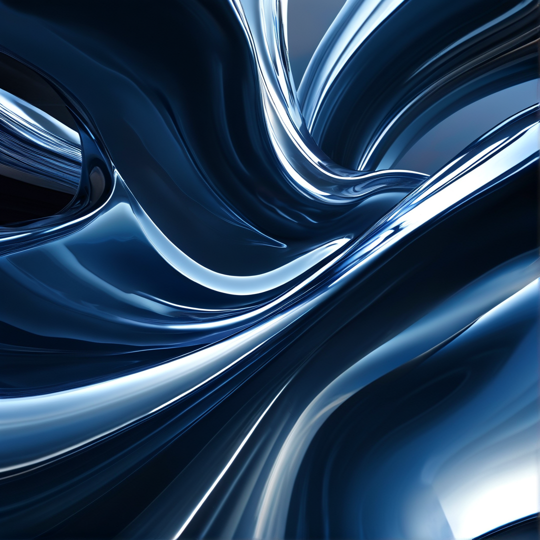 Abstract Blue Metal Waves