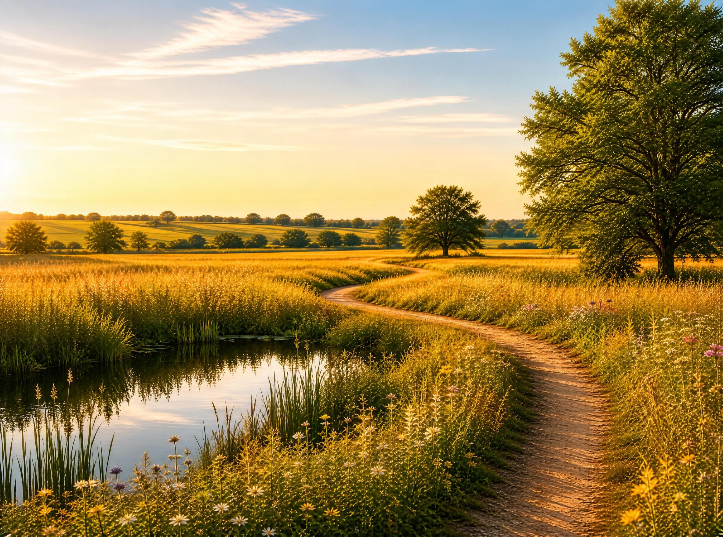 Golden Hour Rural Landscape