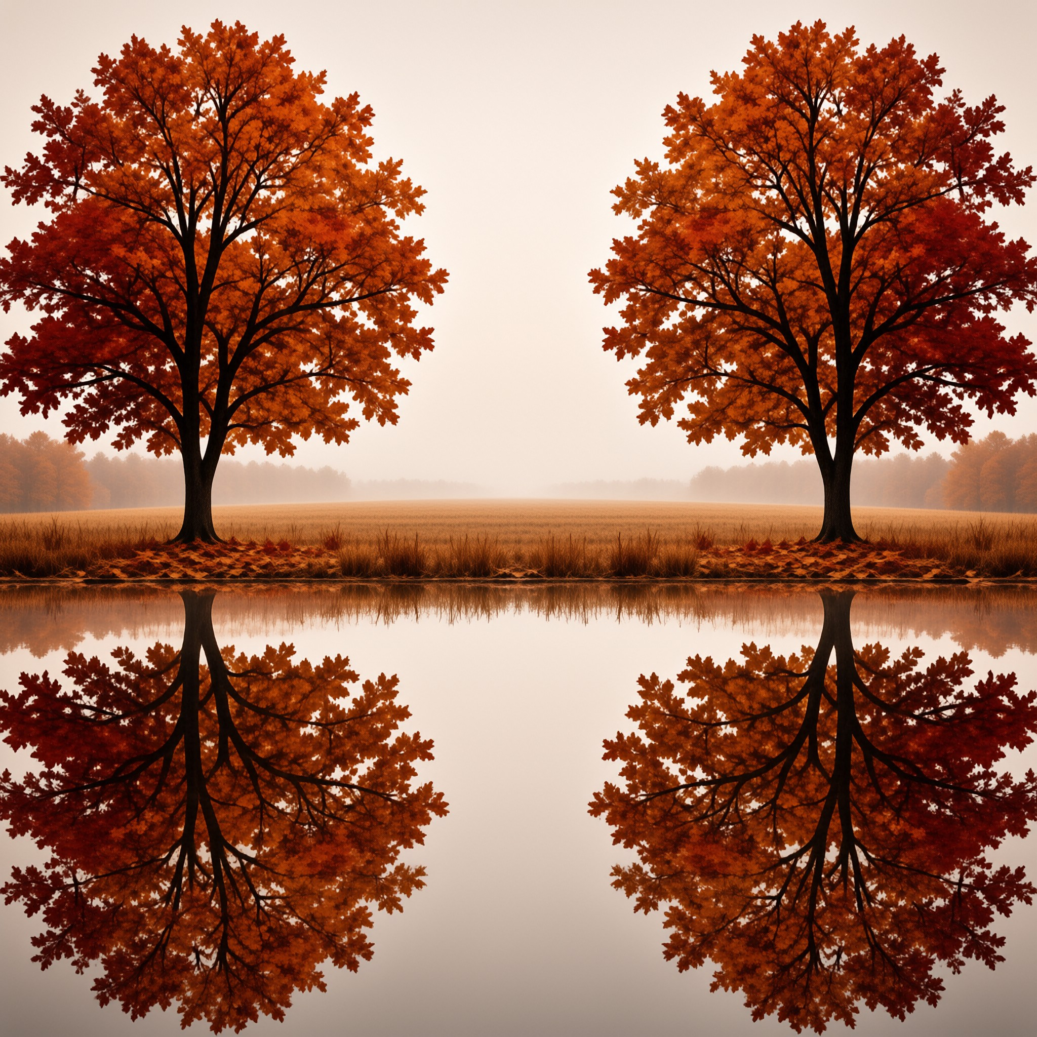 Autumn Trees Reflection