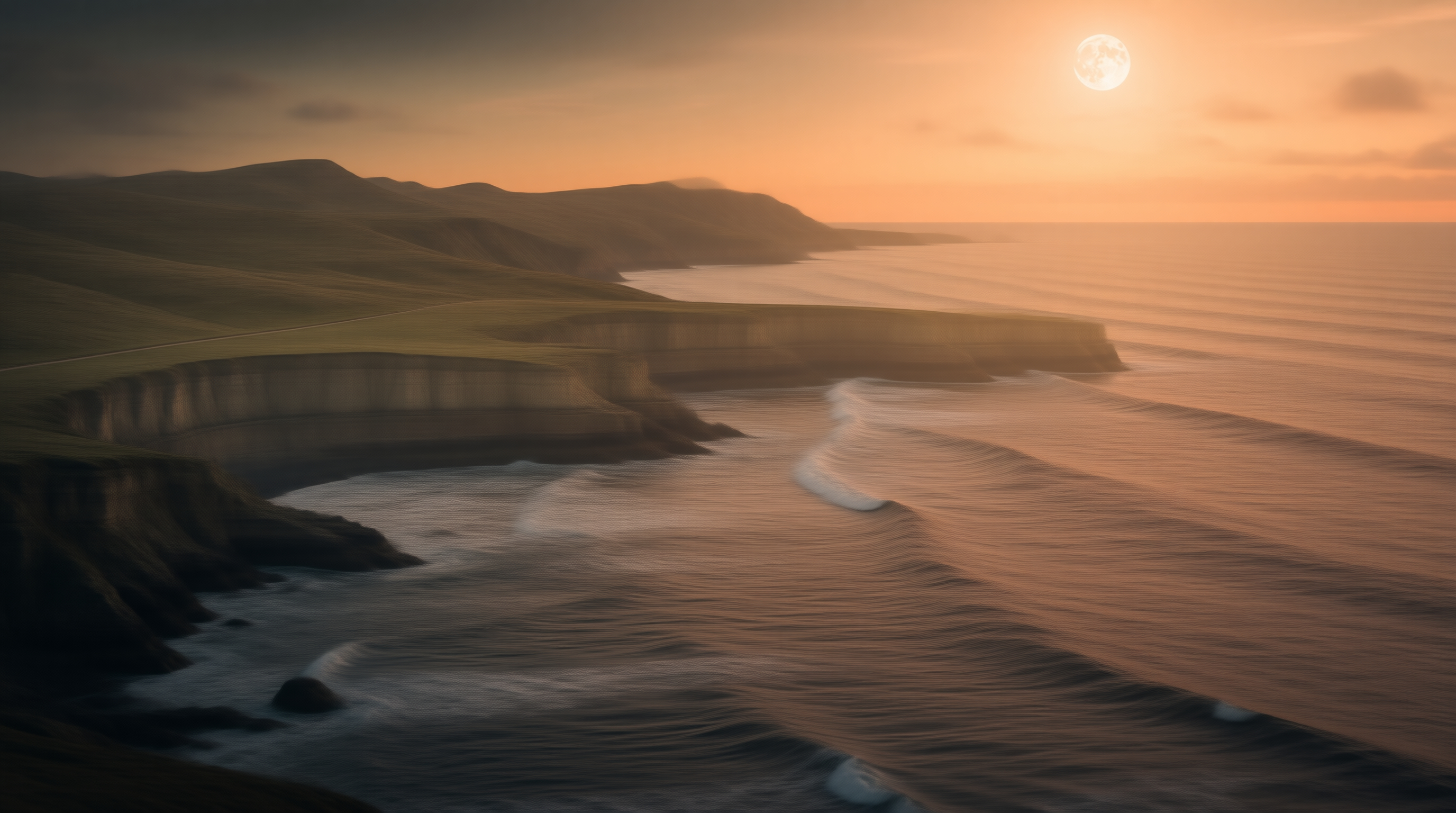 Sunset Coastal Cliffscape