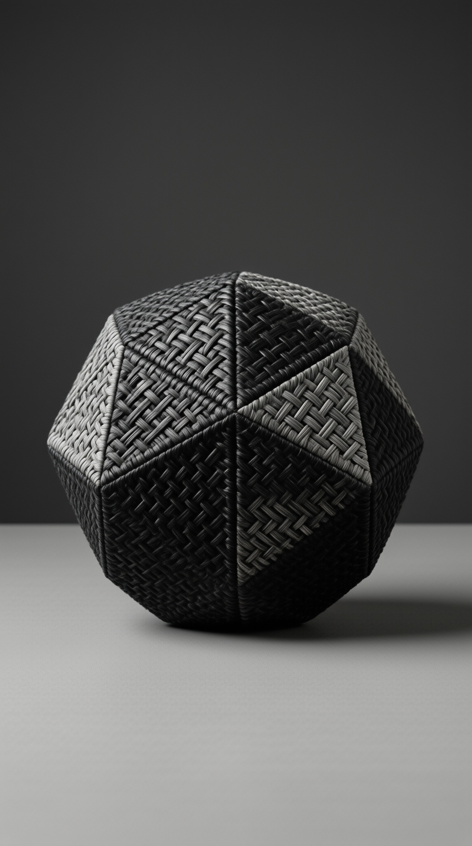 Woven Carbon Polyhedron — Monochrome Study