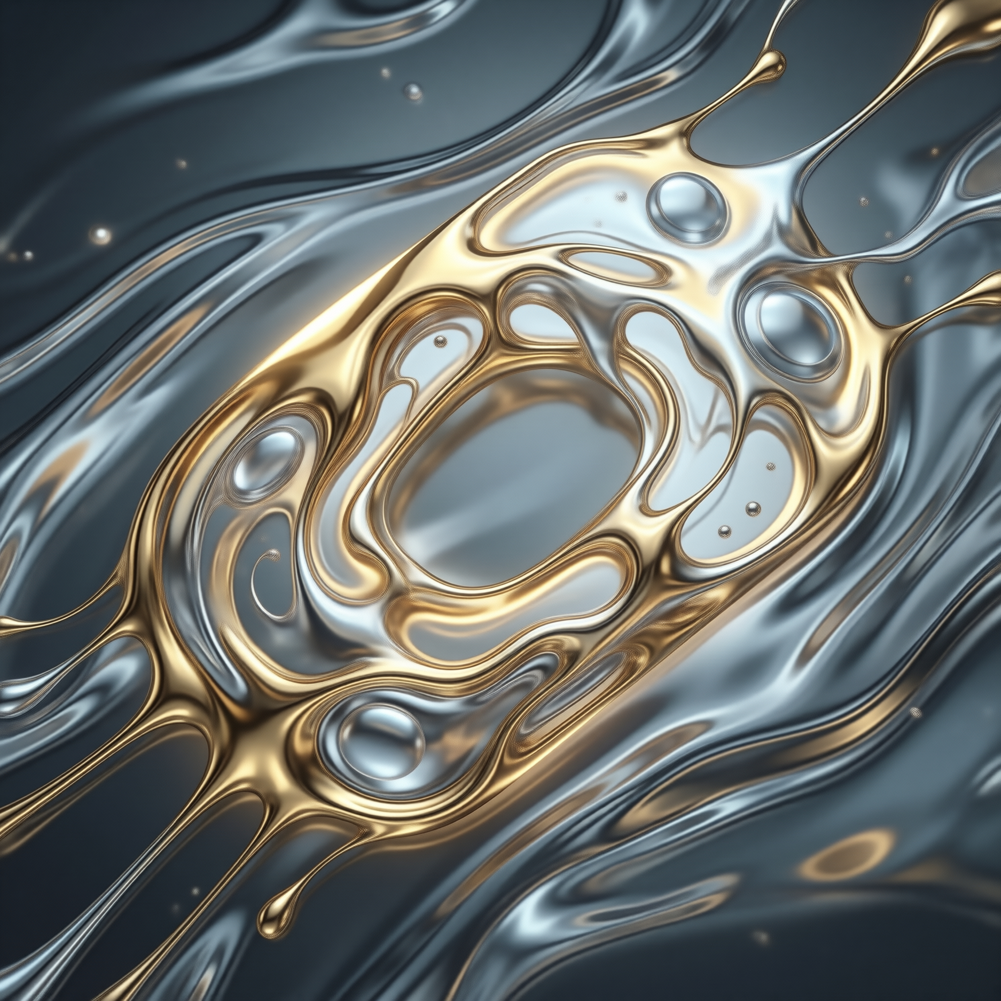 Gold and Silver Liquid Flow