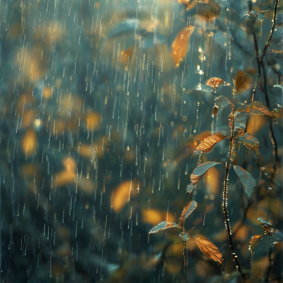 Rainfall on Autumn Leaves