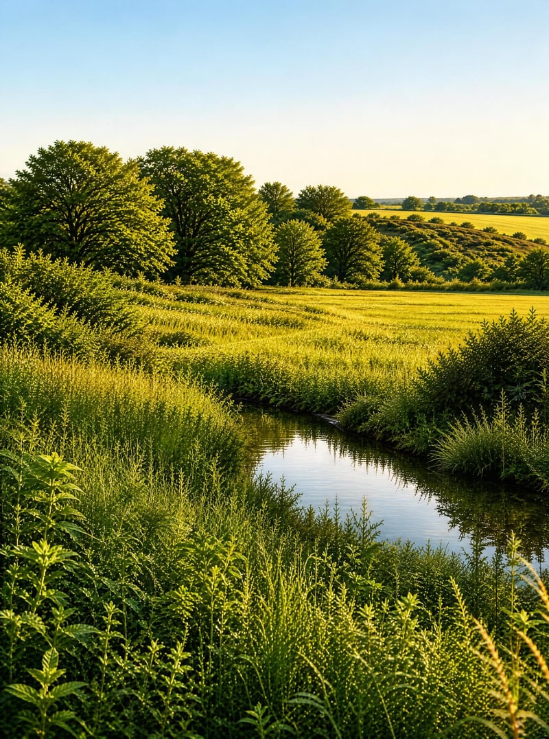 Sunny Riverside Meadow