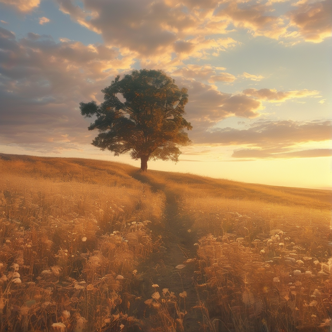 Solitary Tree at Sunset