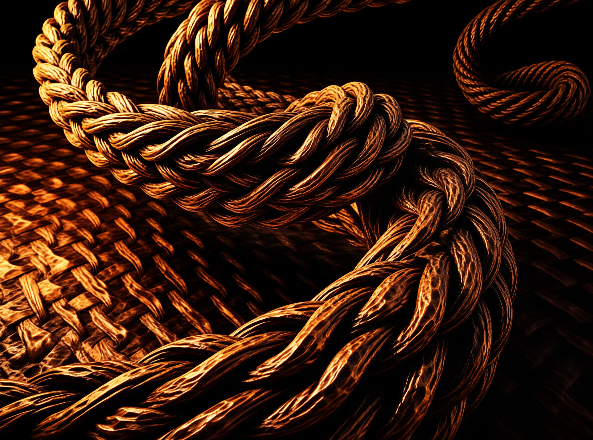 Golden Twisted Rope Texture