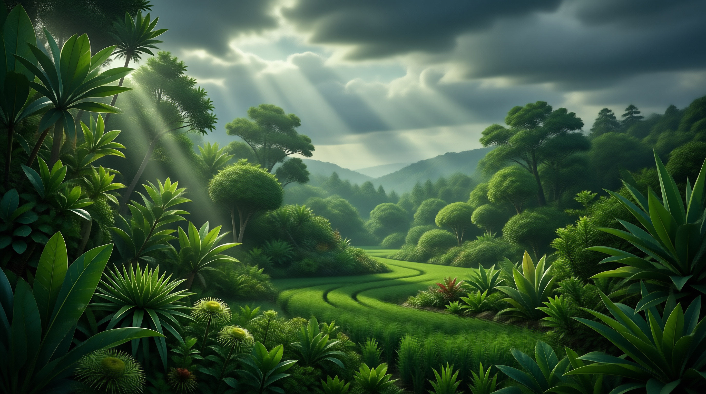 Sunlit Green Valley