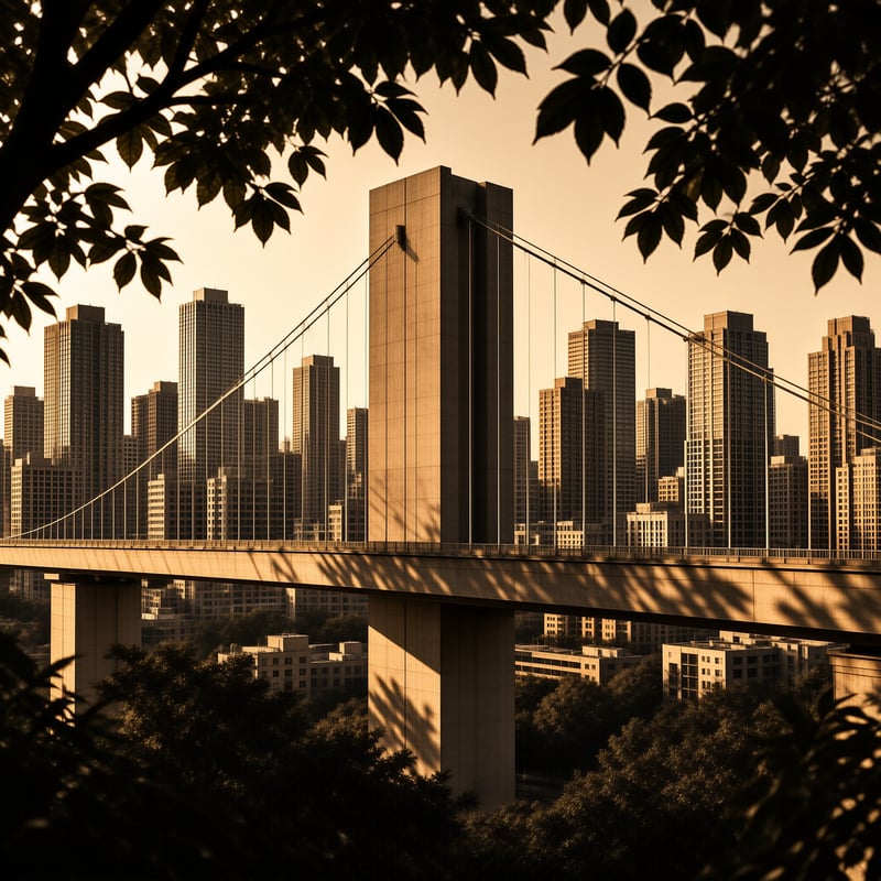 Golden Hour Bridge Skyline