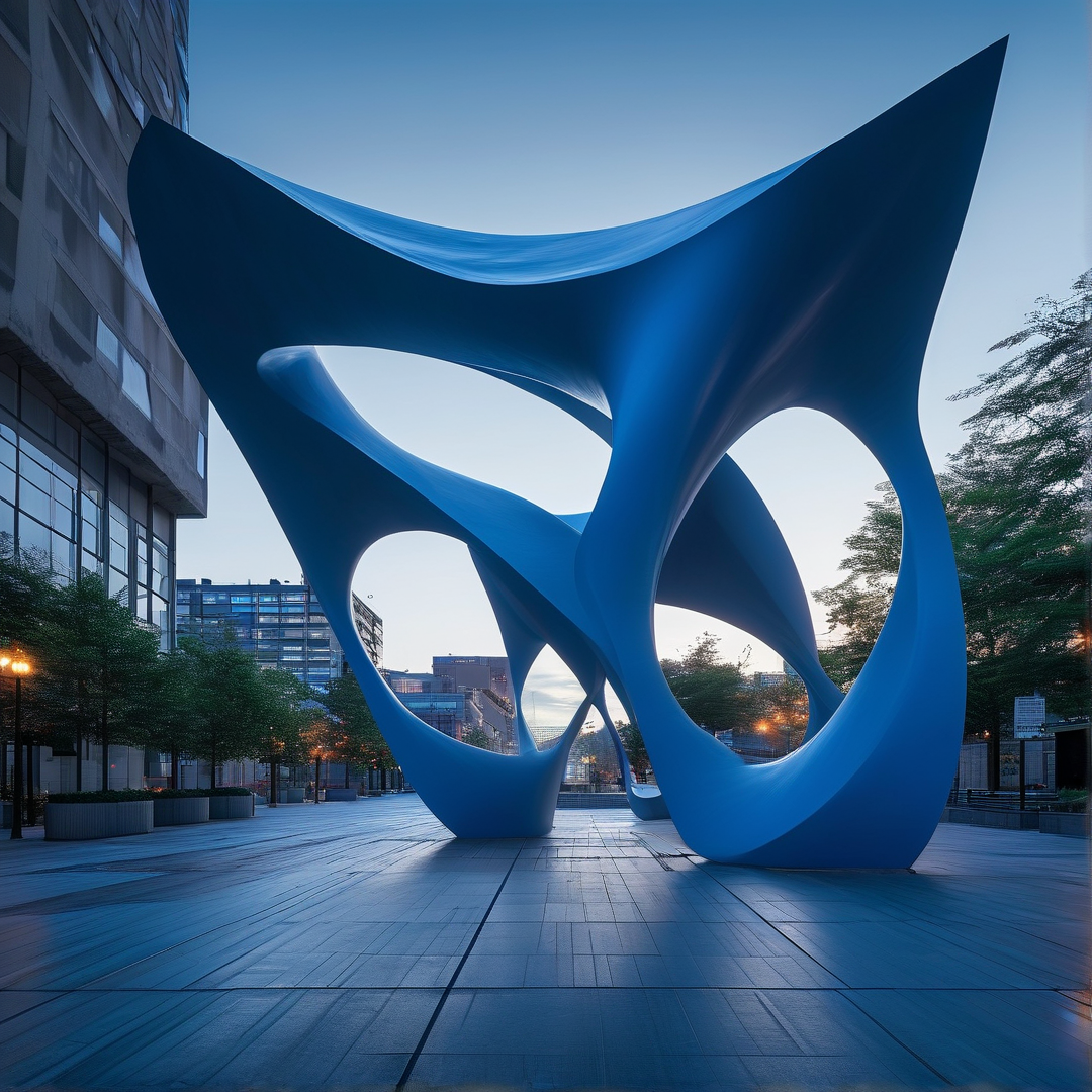 Blue Abstract Sculpture