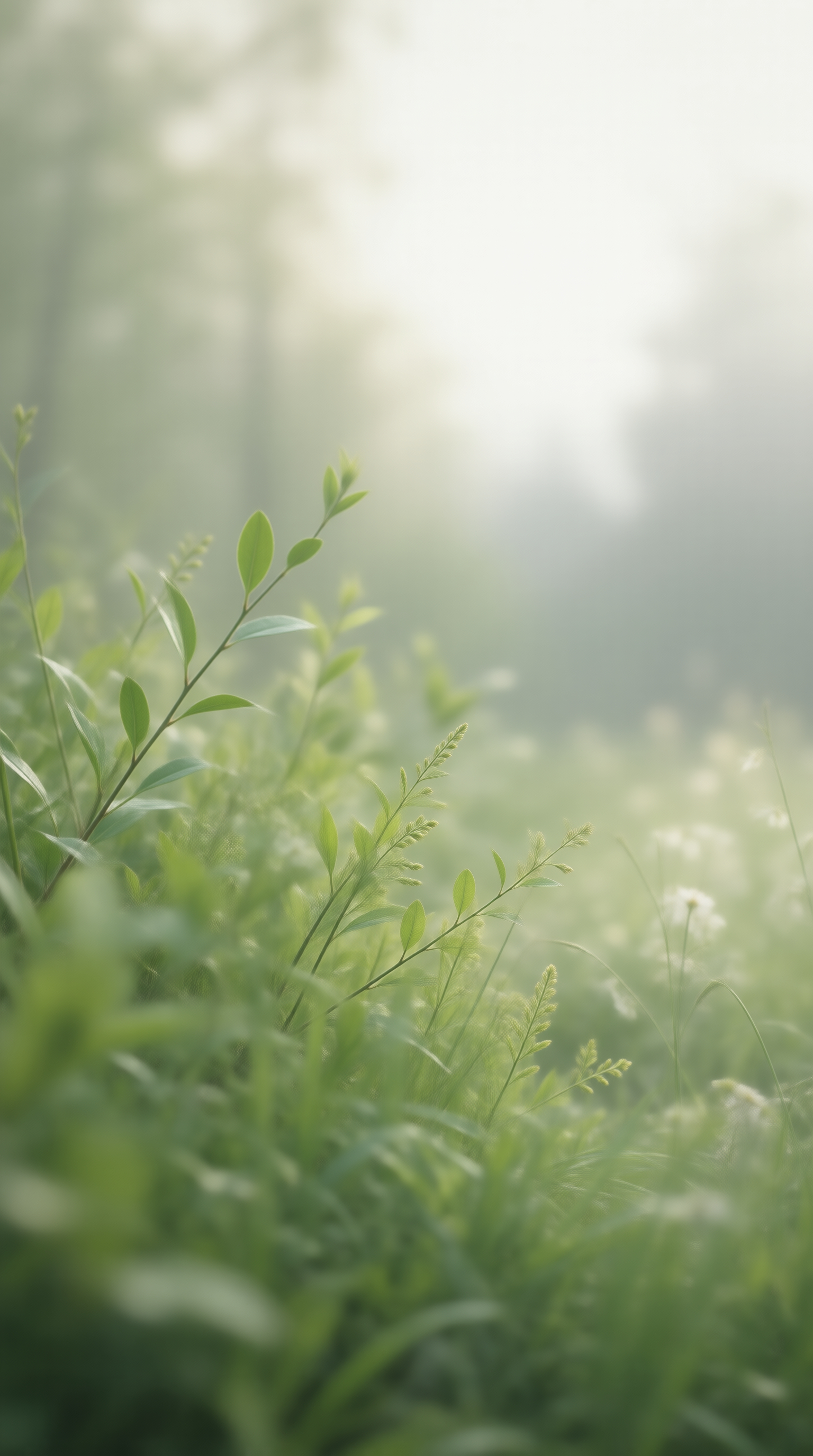 Morning Mist Over Green Meadow