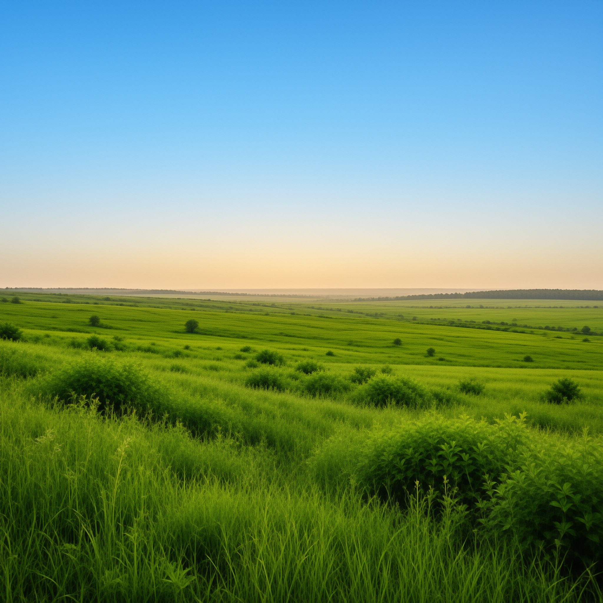 Vast Green Landscape at Dawn