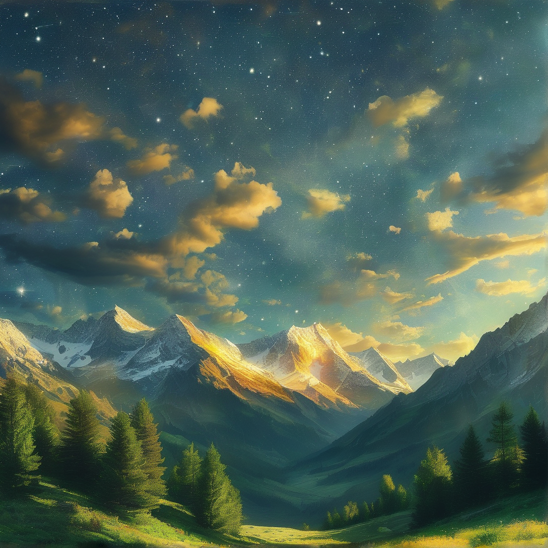 Starry Mountain Landscape