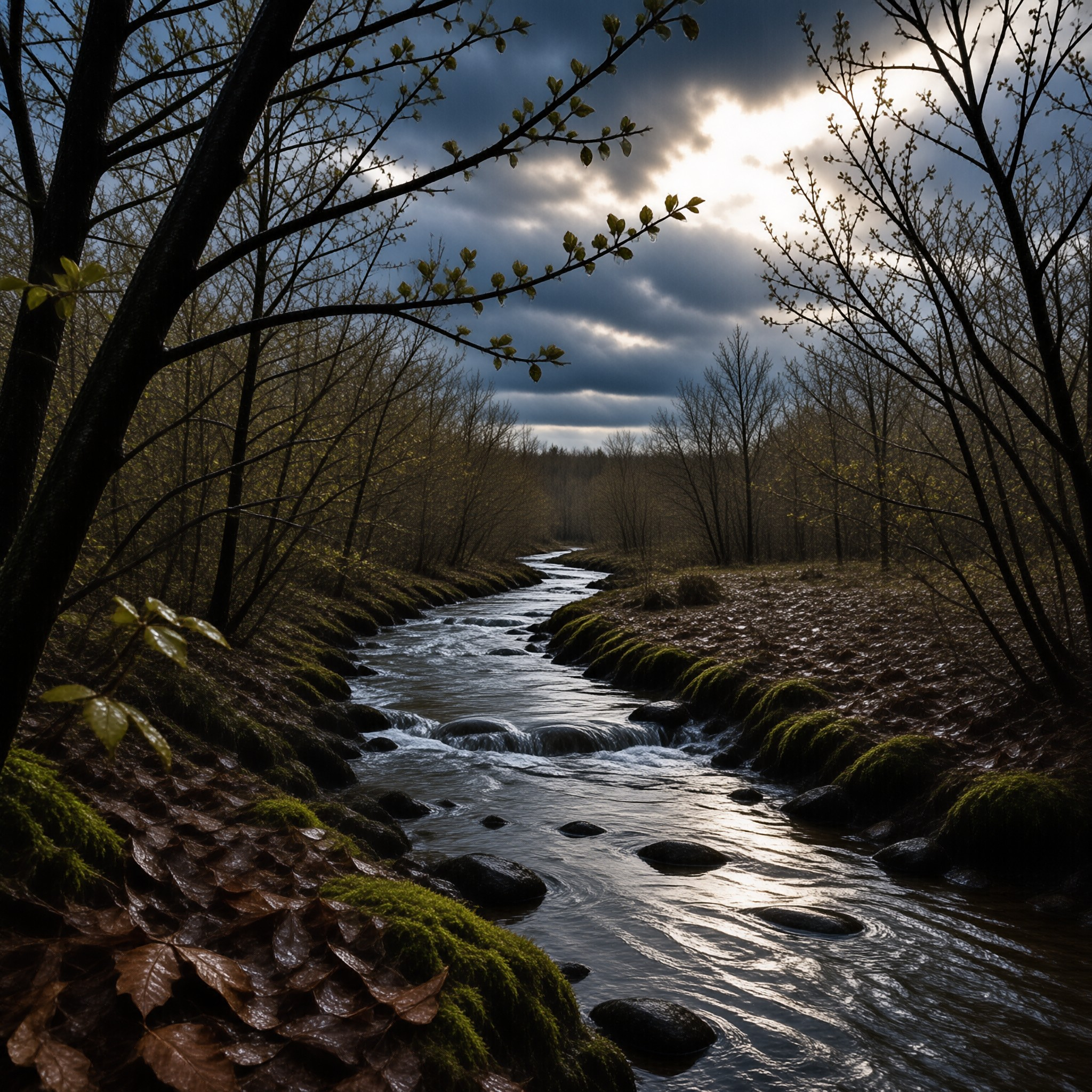 Winding Creek in Woods
