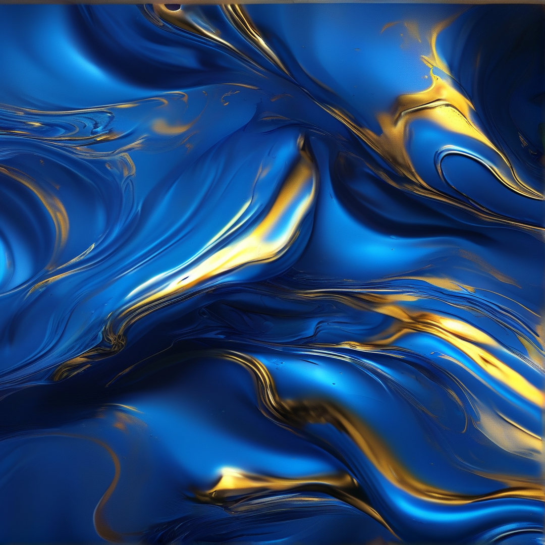 Abstract Blue Gold Flow