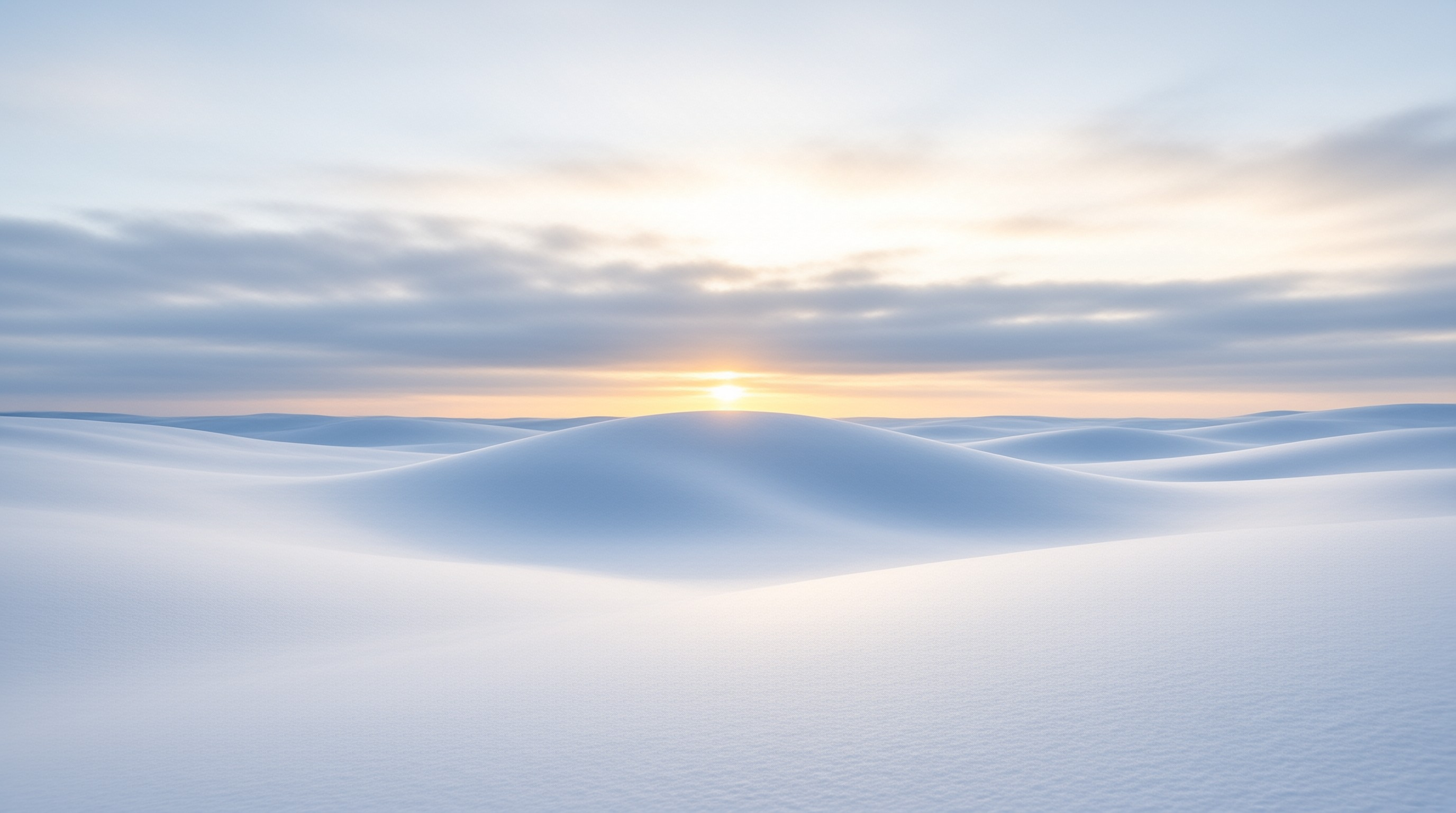 Sunrise Over Snowy Dunes