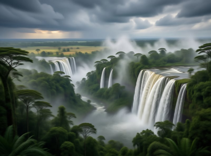 Misty Rainforest Waterfalls
