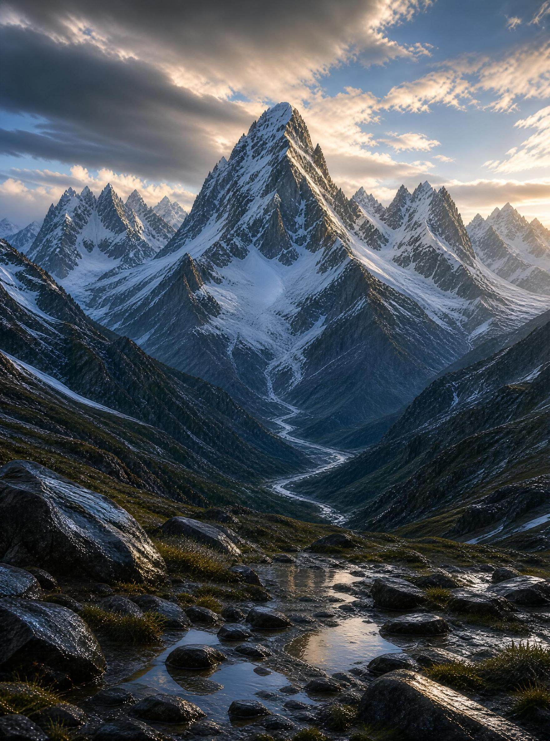 Snowy Mountain Landscape