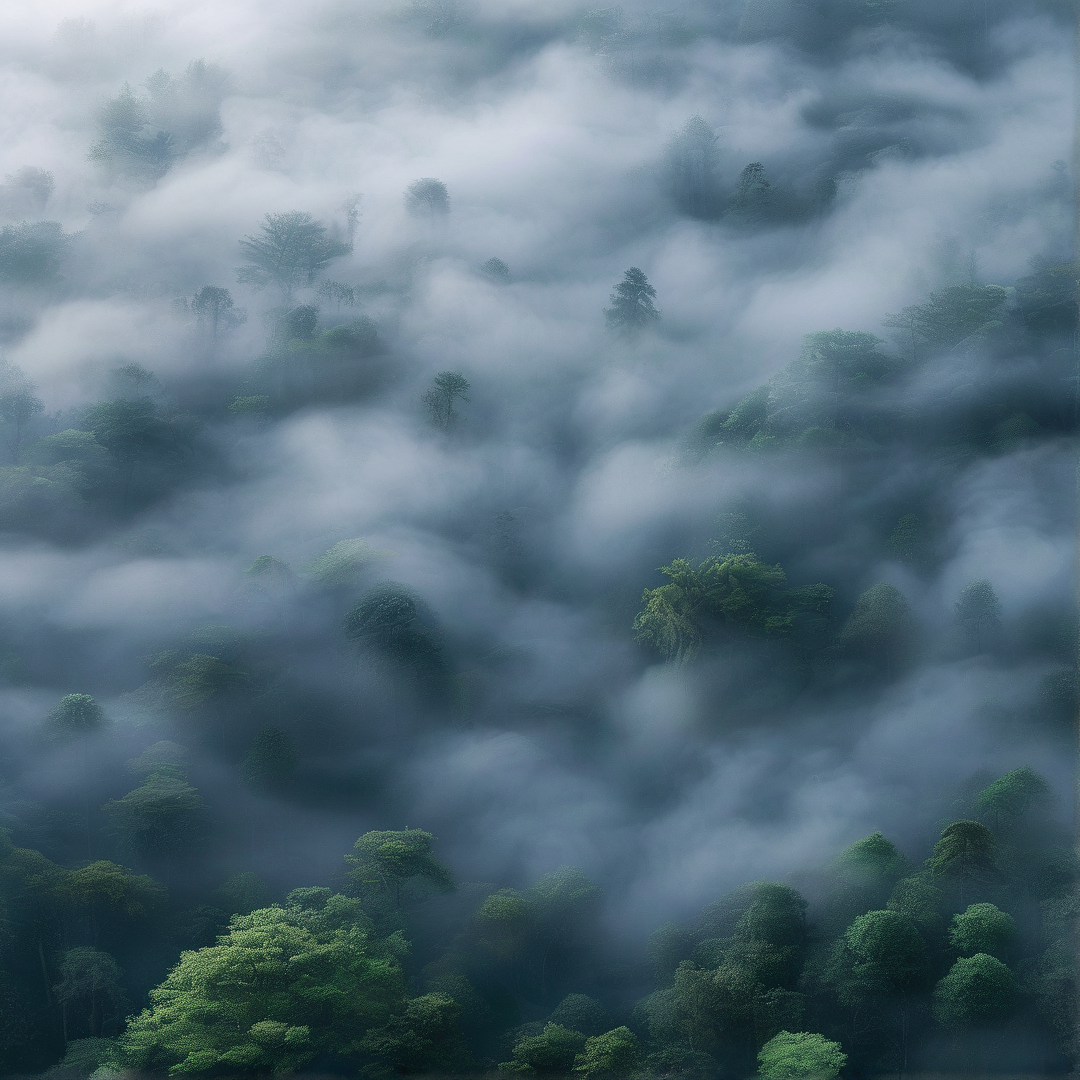 Misty Forest Scene