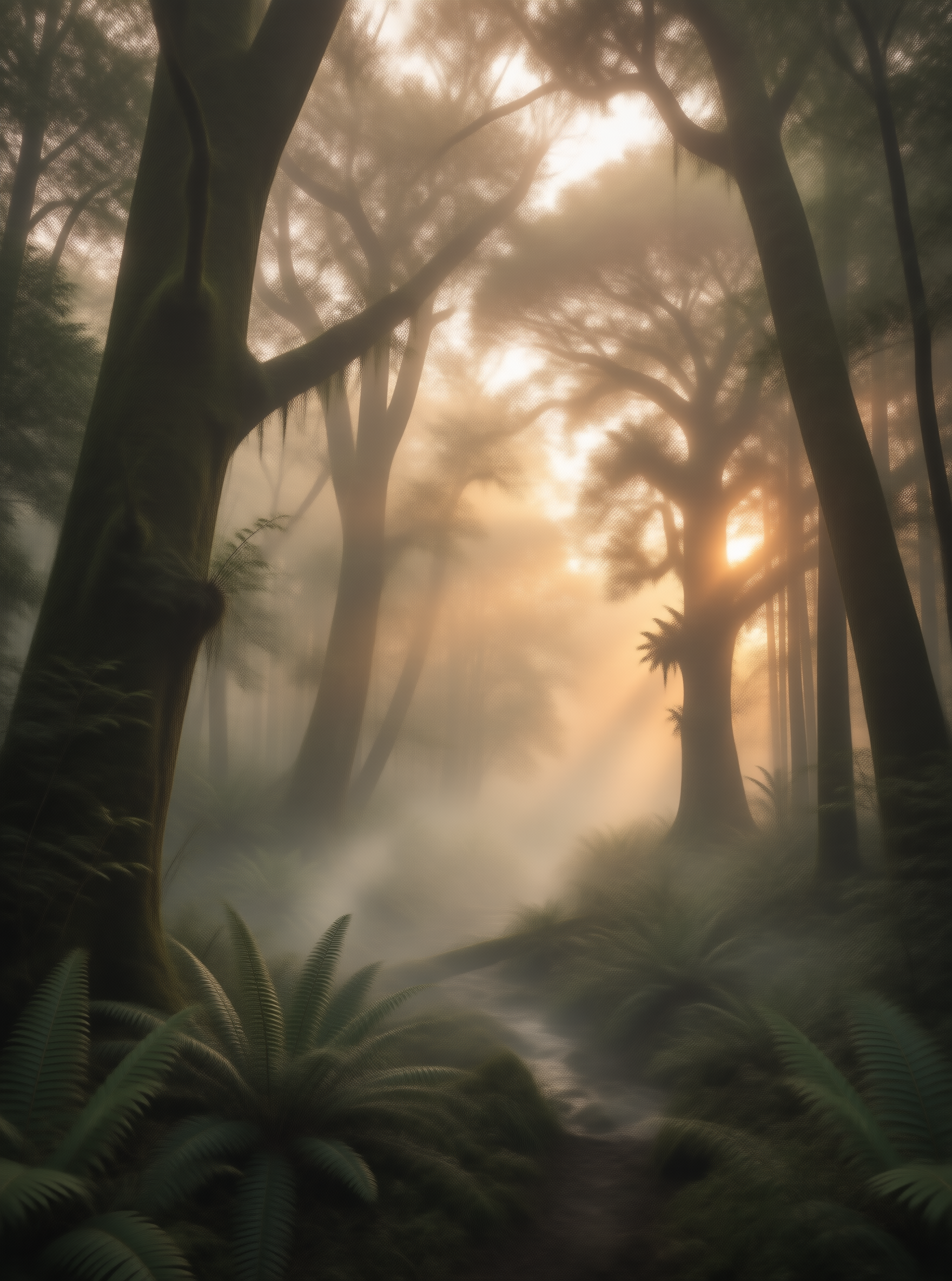 Misty Forest Morning Glow