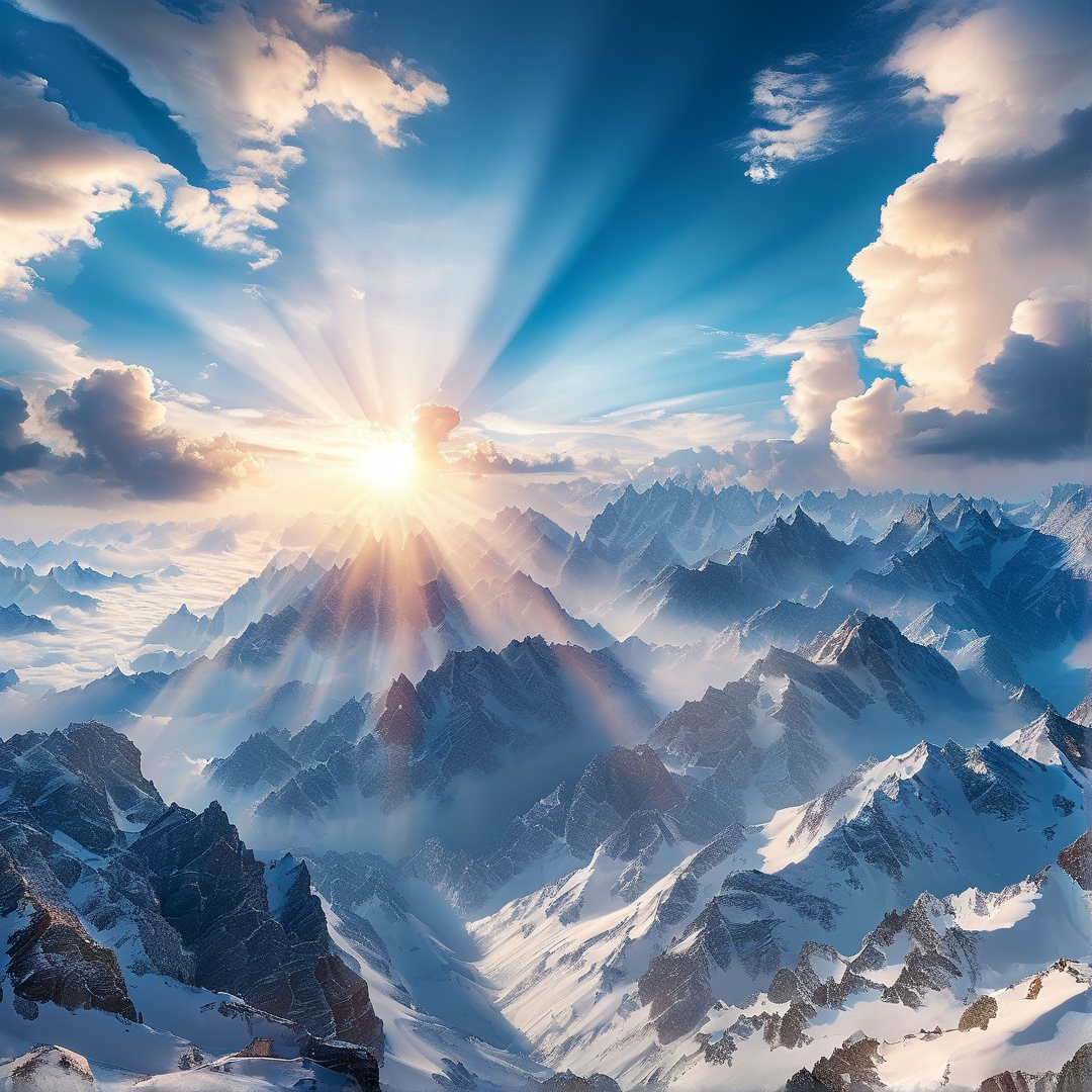 Radiant Peaks at Sunrise
