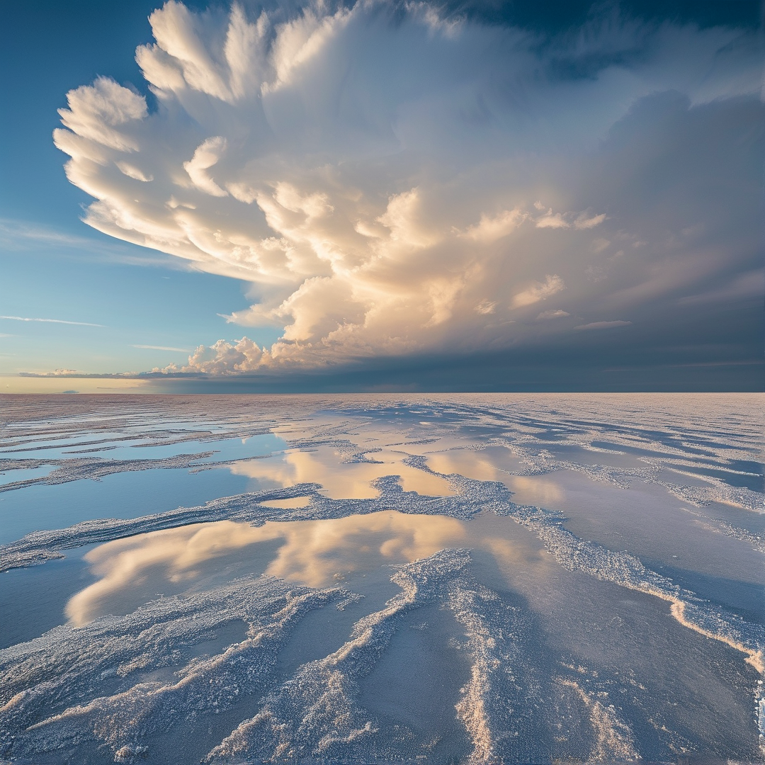 Dramatic Clouds Over Ice