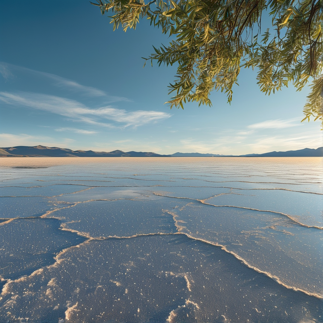 Dry Lake and Tree Branch