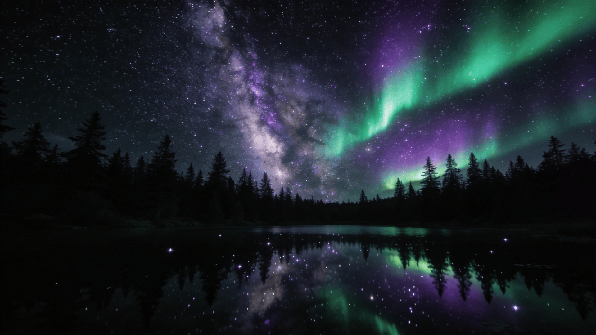 Starlight Aurora Landscape