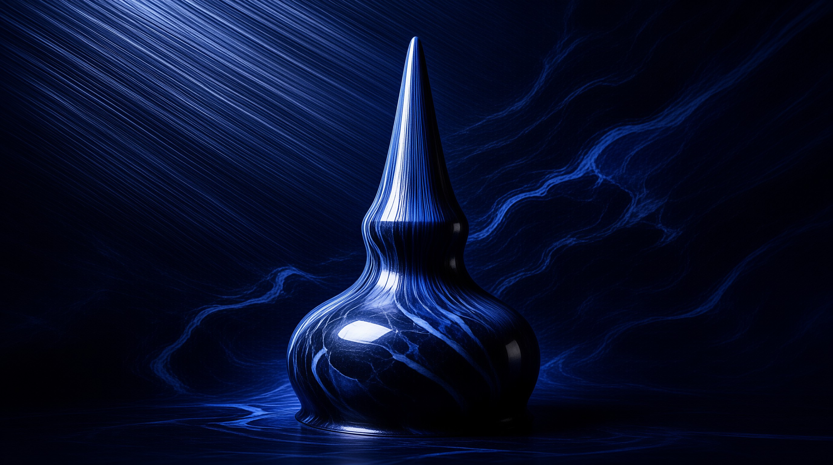 Blue Abstract Sculpture
