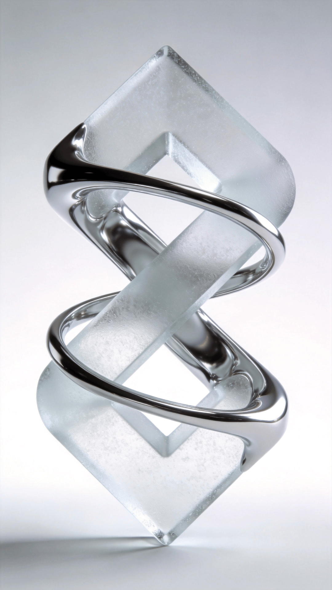 Frosted Glass, Liquid Chrome Impossible Shape