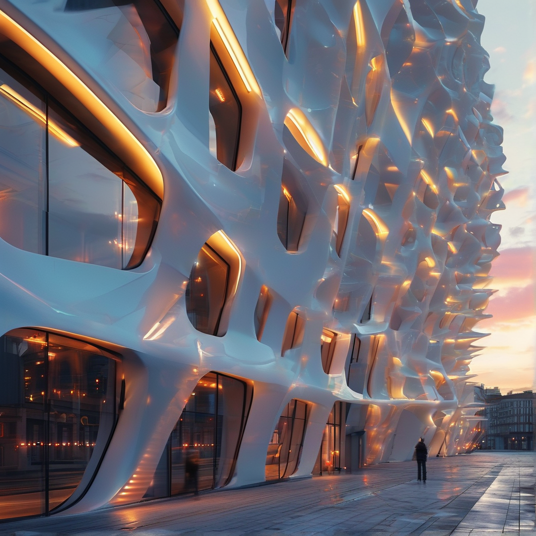 Organic Facade at Dusk