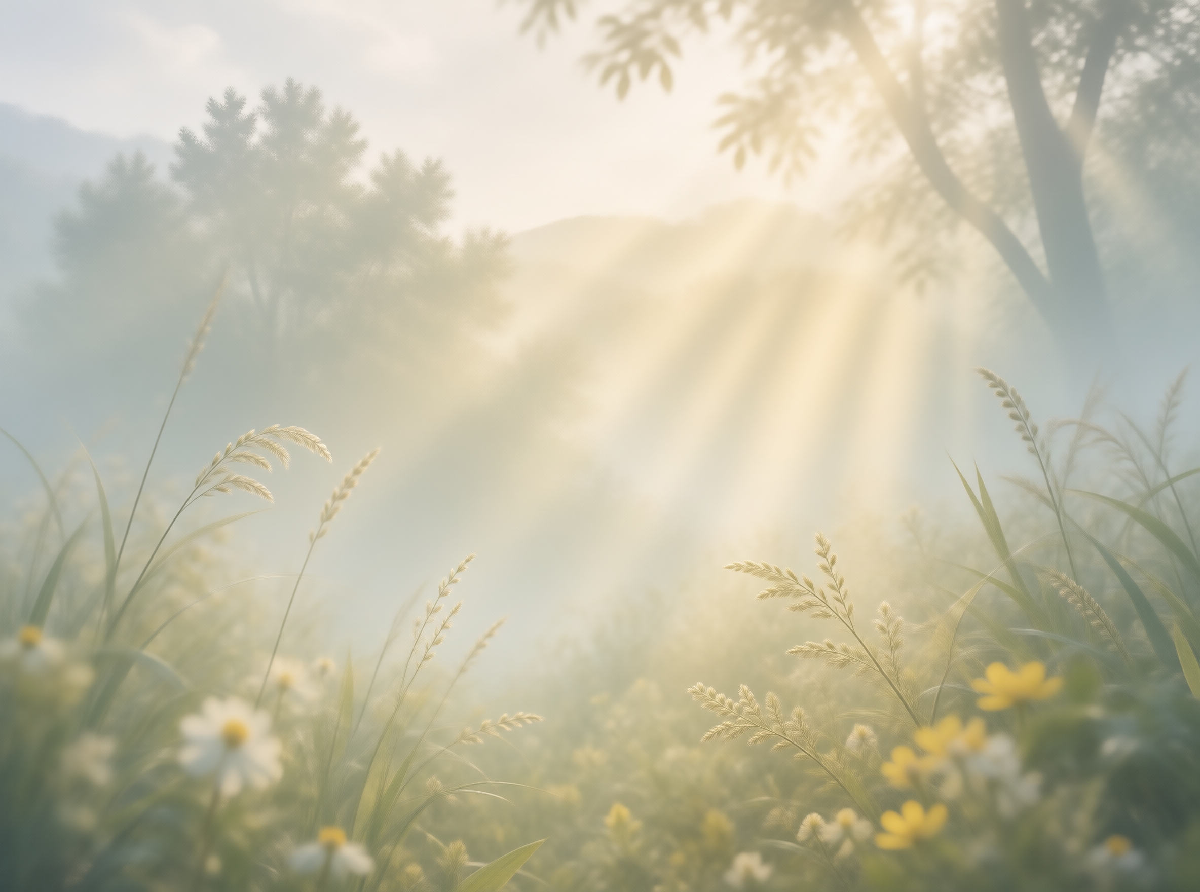 Sunlit Misty Meadow