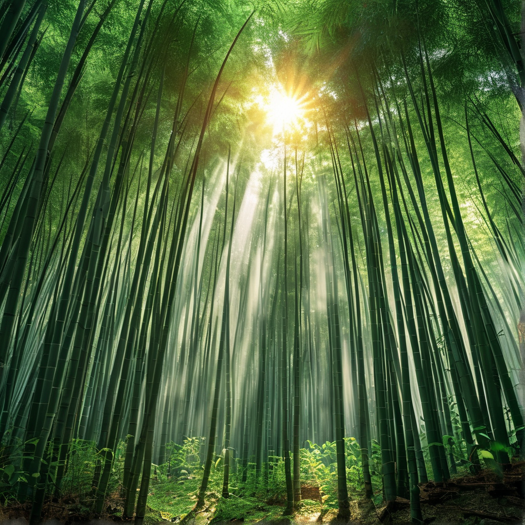 Sunbeam Bamboo Forest Landscape