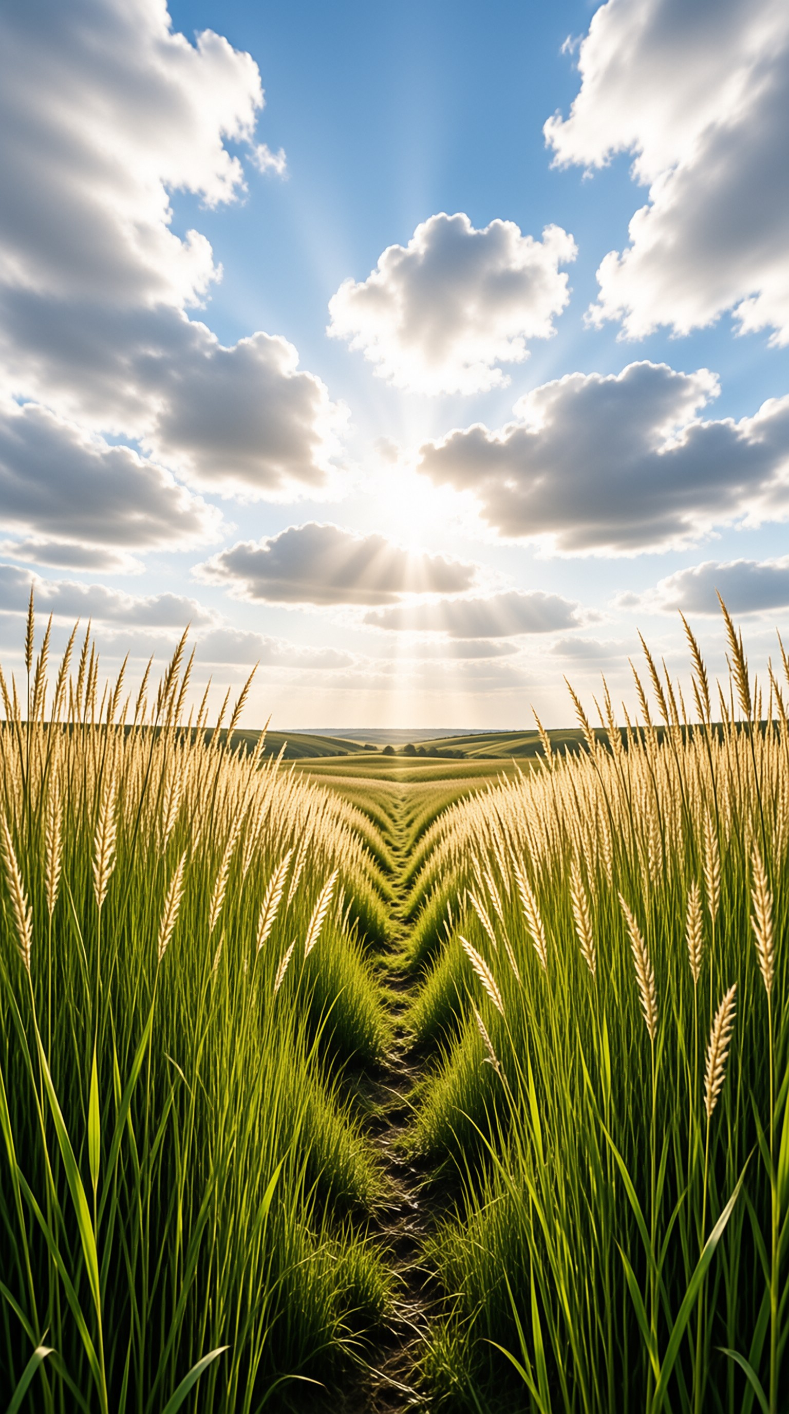 Sunlit Wheat Field