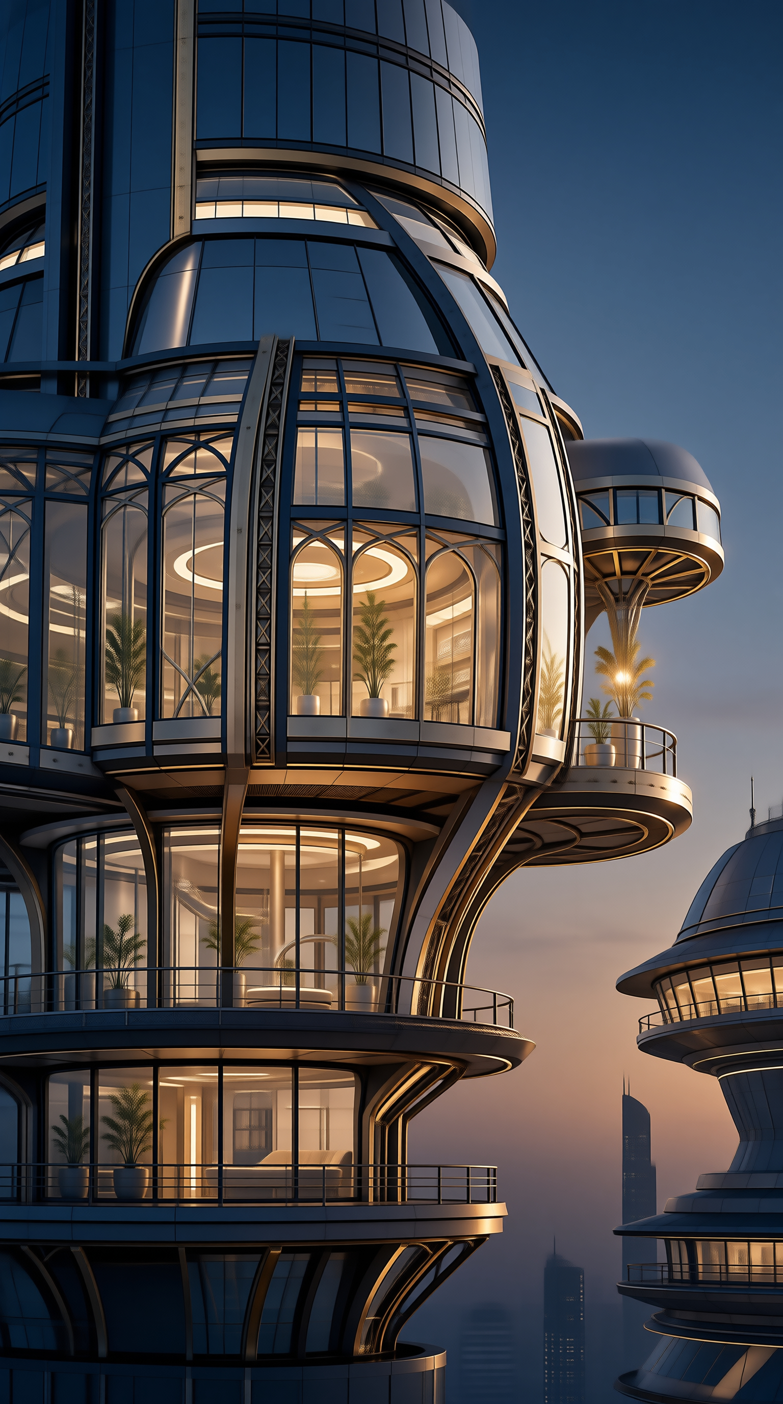 Futuristic Skyscraper at Dusk