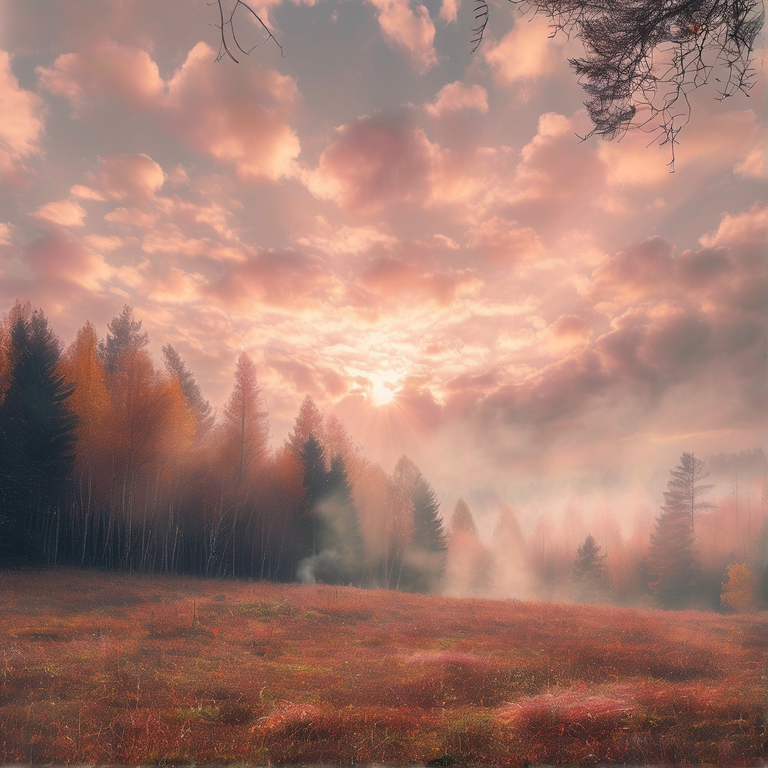Misty Forest Sunrise