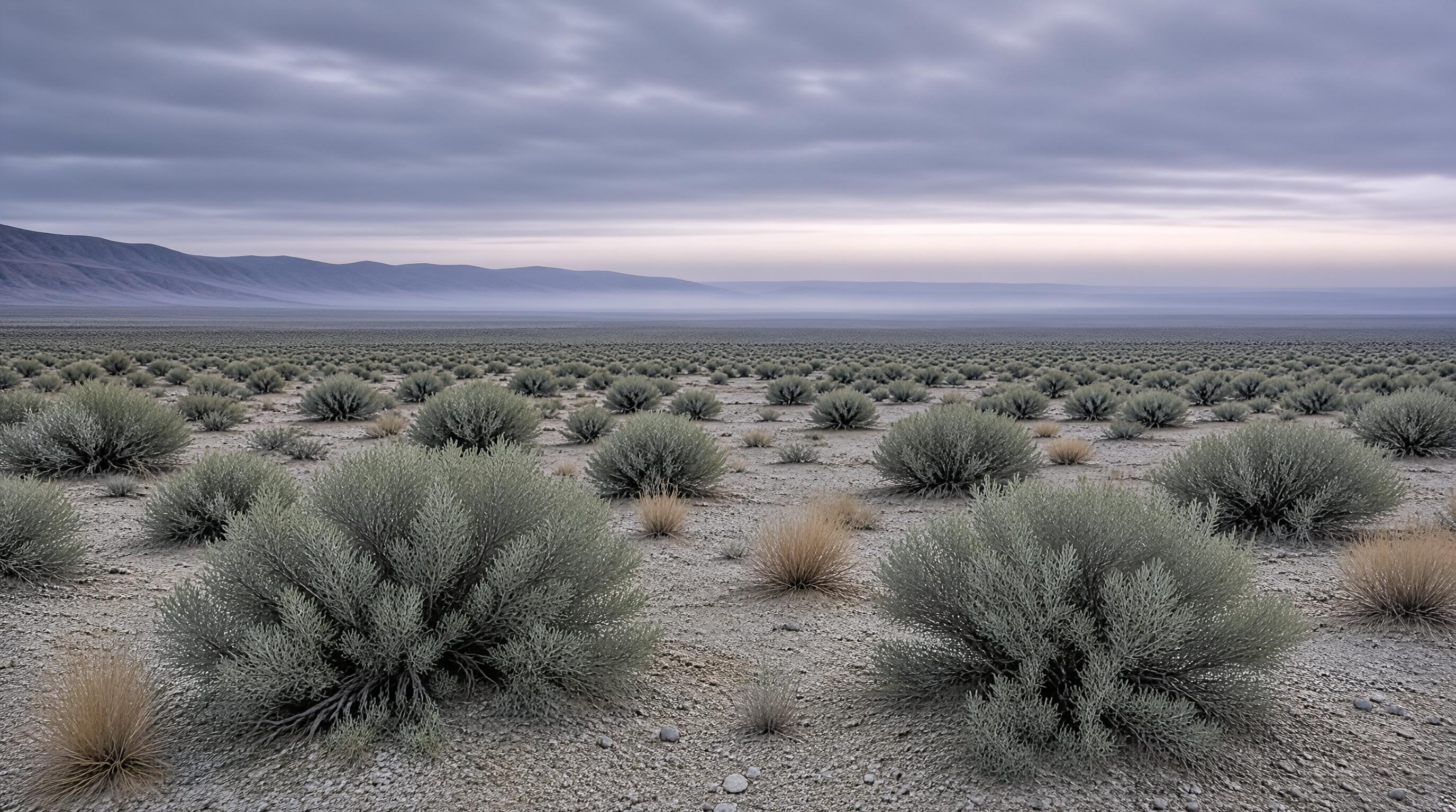 Vast Desert Under Clouds