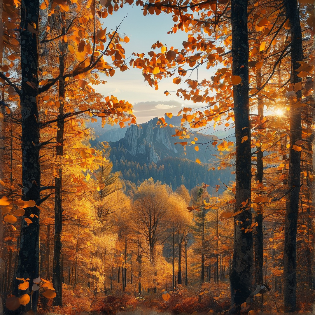 Autumn Mountain Forest Vista
