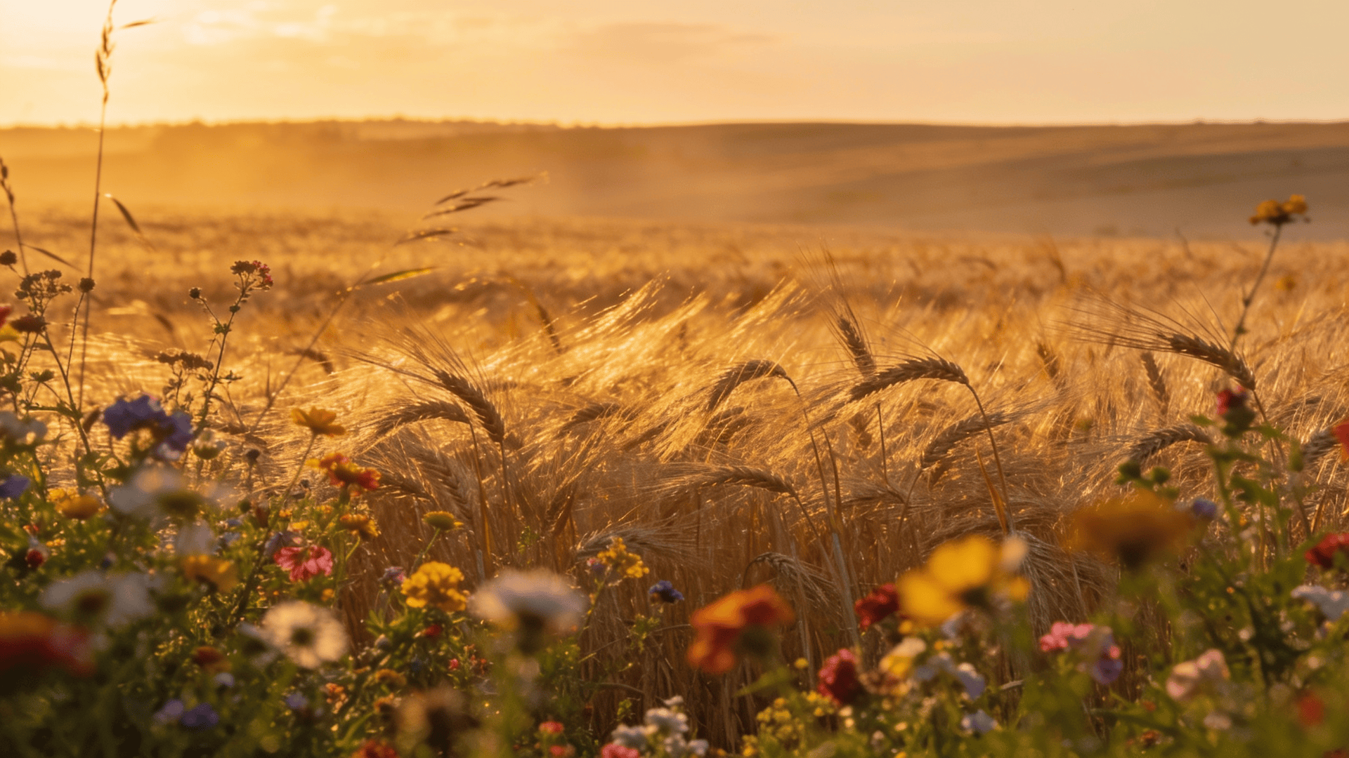 Wildflower Meadow in Warm Haze