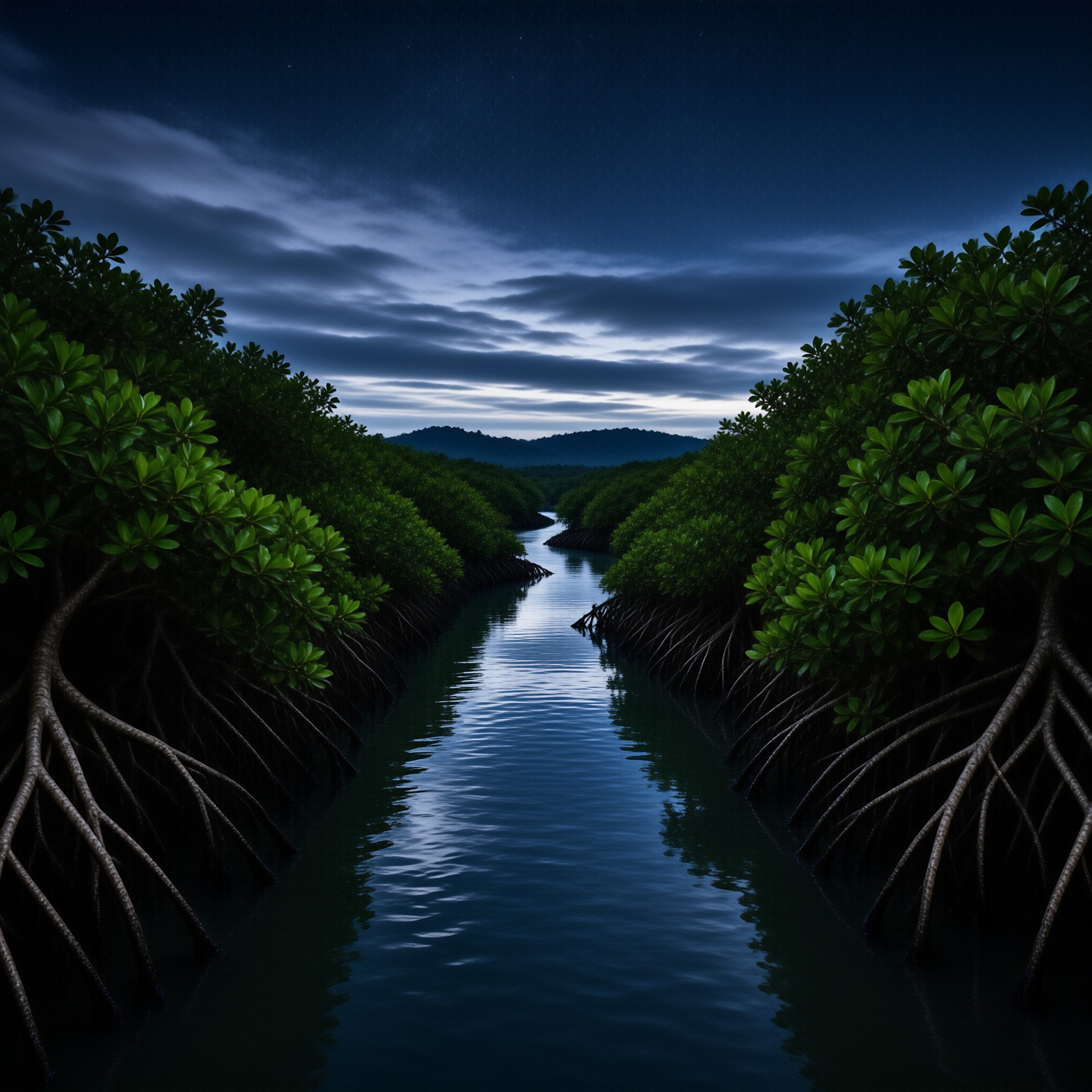 Mangrove River at Night